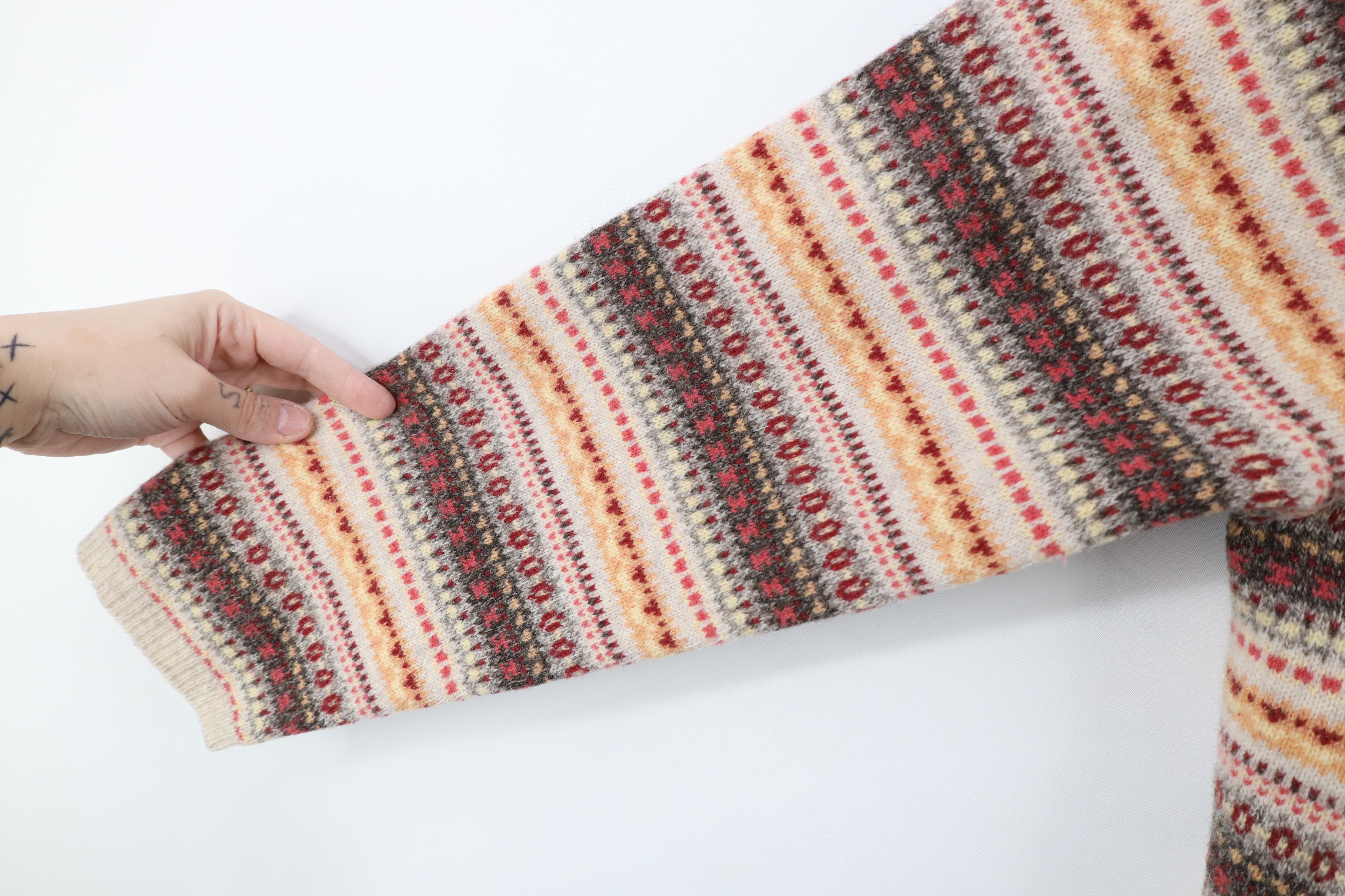 Eddie Bauer × Vintage Vintage 90s Eddie Bauer Lambswool Knit Fair Isle Sweater Size L / US 10 / IT 46 - 4 Thumbnail