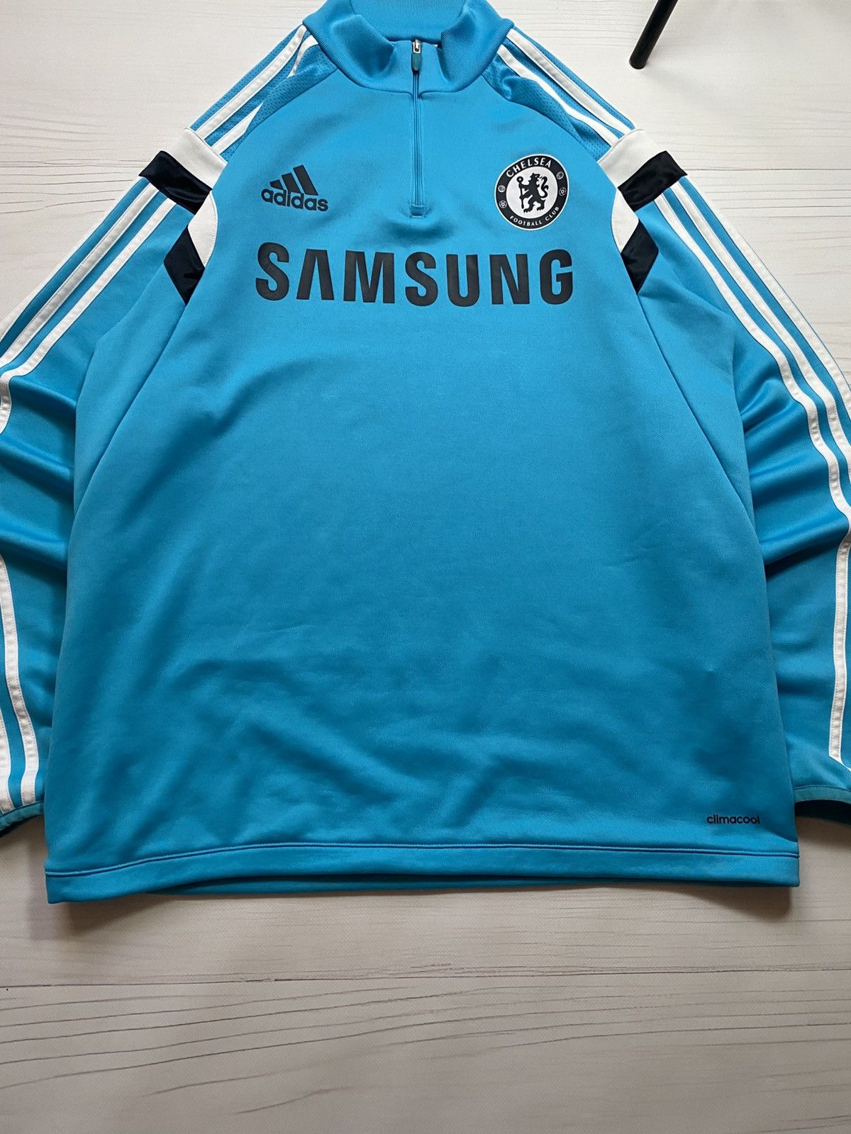 Adidas Adidas Chelsea 2014/15 Training 1/4 zip longlseeve t shirt Size US L / EU 52-54 / 3 - 9 Thumbnail