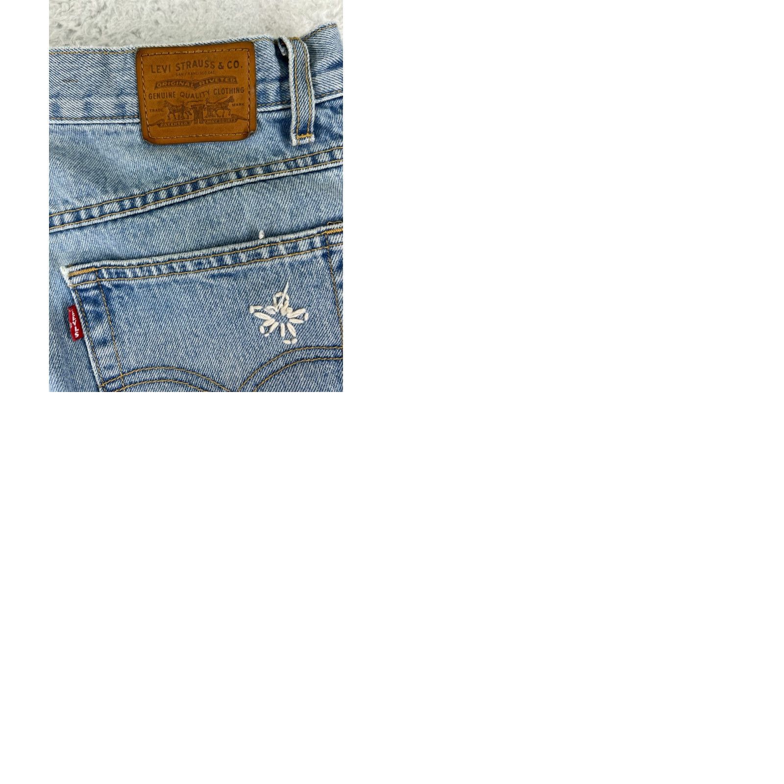Levi's Levis Jeans Womens Blue Denim 30 Regular 5-Pocket Stretch Distressed High Rise Medium Wash Vintage: No Size 30" / US 8 / IT 44 - 11 Thumbnail