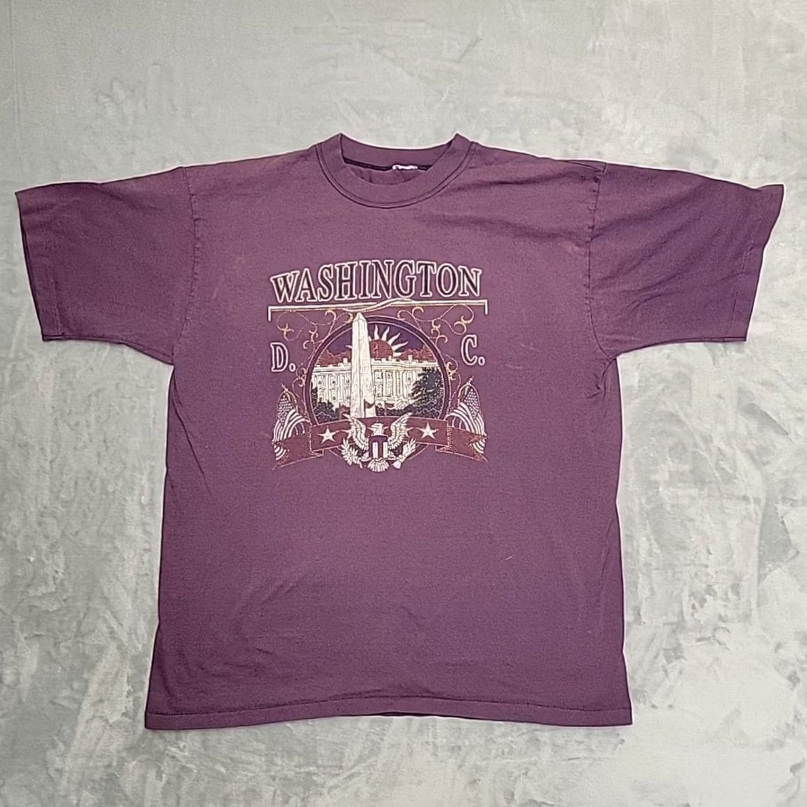 Vintage Vintage Washington DC Shirt Mens L Purple Pullover Crewneck Capitol Tourist 90s USA Graphic Print Cotton Blend Jersey Crew Neck T-Shirt Mens Size US L / EU 52-54 / 3 - 2 Thumbnail