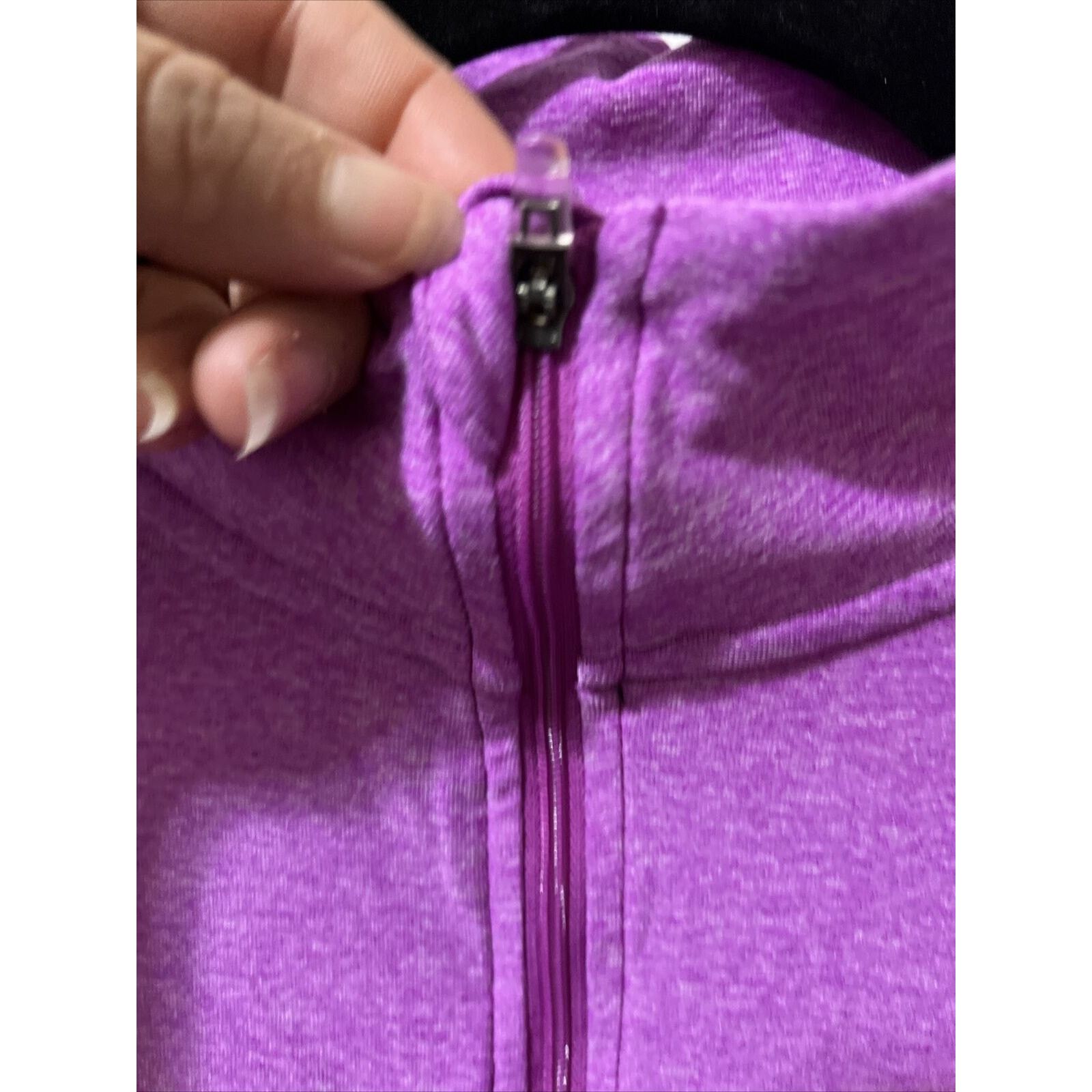 Champion Long Sleeve Quarter-Zip Pullover Purple Violet Back Pocket Size S / US 4 / IT 40 - 6 Thumbnail