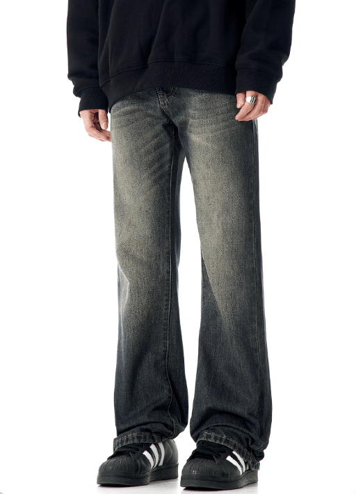 Japanese Brand × Jean Retro washed cracked straight casual versatile flared jeans Size US 32 / EU 48 - 2 Thumbnail