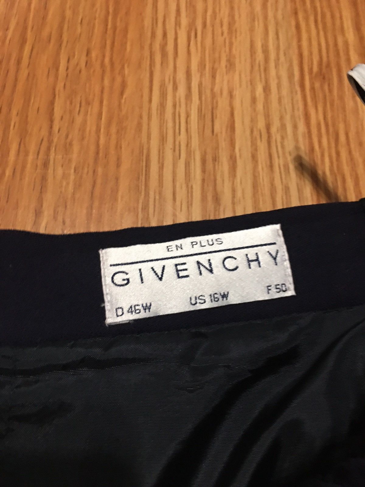 Givenchy × Vintage Givenchy Vintage Dark Blue Wool Blend Long Skirt US16 EU46 Size 38" / US 16 / IT 52 - 9 Thumbnail