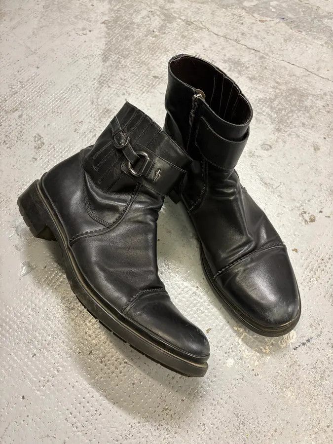 Vintage Paciotti Black Leather Harness Chelsea Boots Size US 9 / EU 42 - 7 Thumbnail