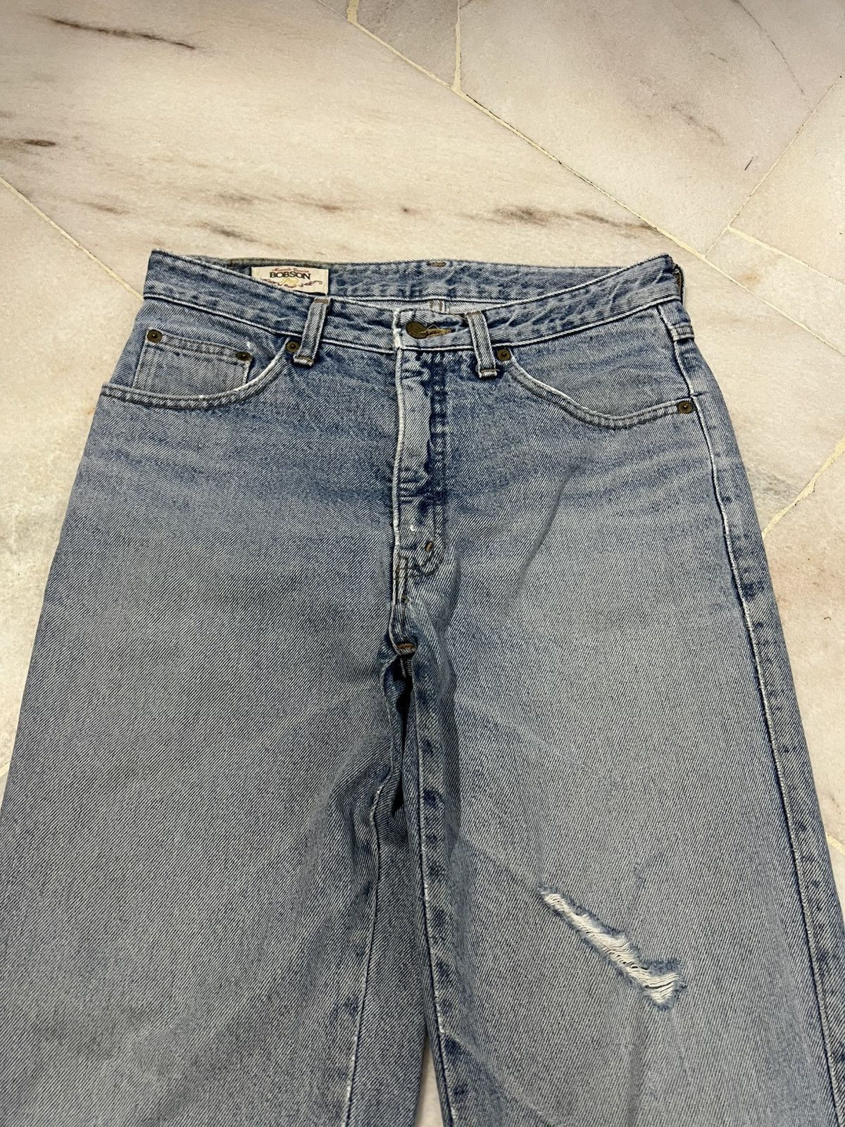 If Six Was Nine 💥90s Bobson Light Wash Distressed Jean Size US 30 / EU 46 - 3 Thumbnail