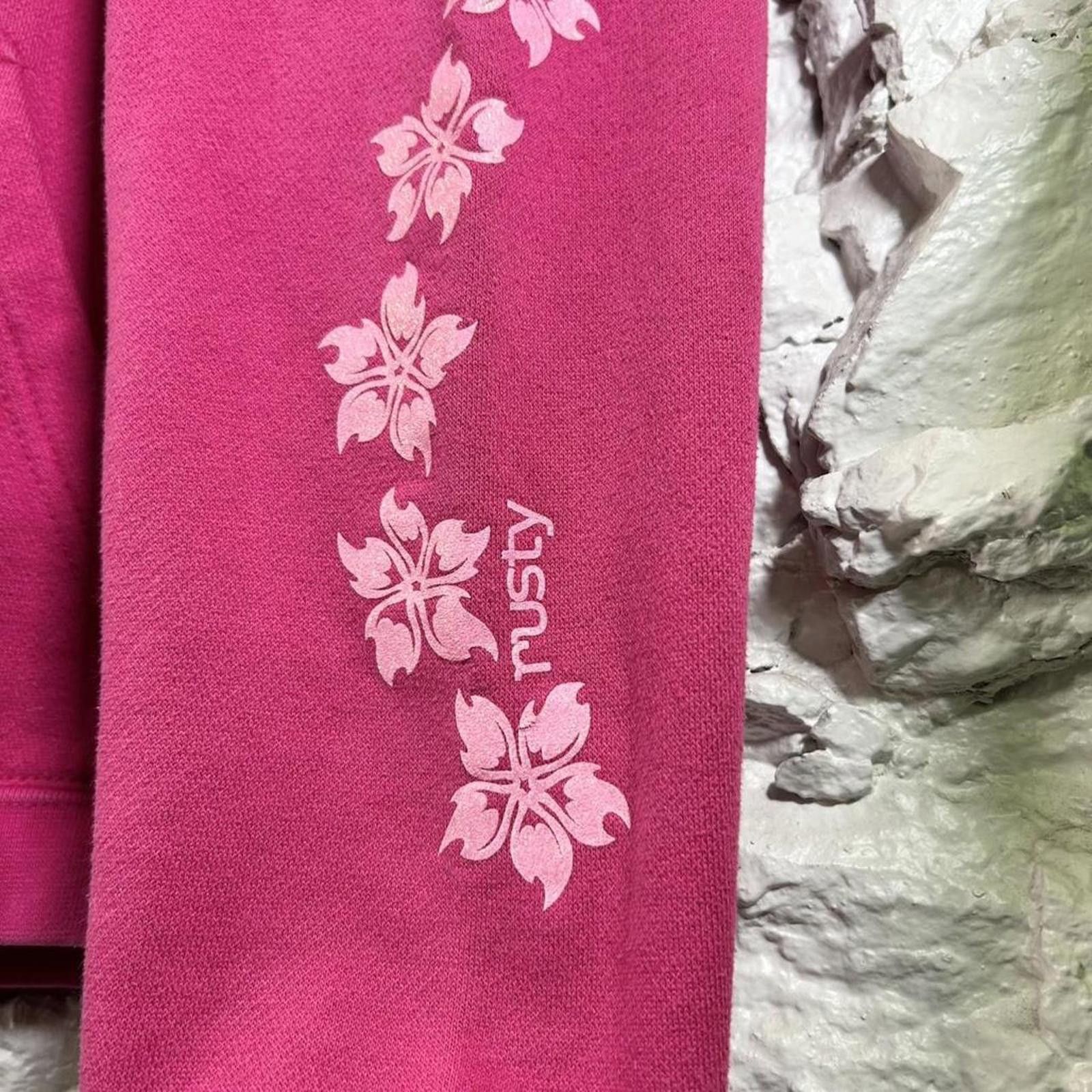 Rusty Y2K Rusty Surf Center Logo Pink Hoodie Size XS Size XS / US 0-2 / IT 36-38 - 6 Thumbnail