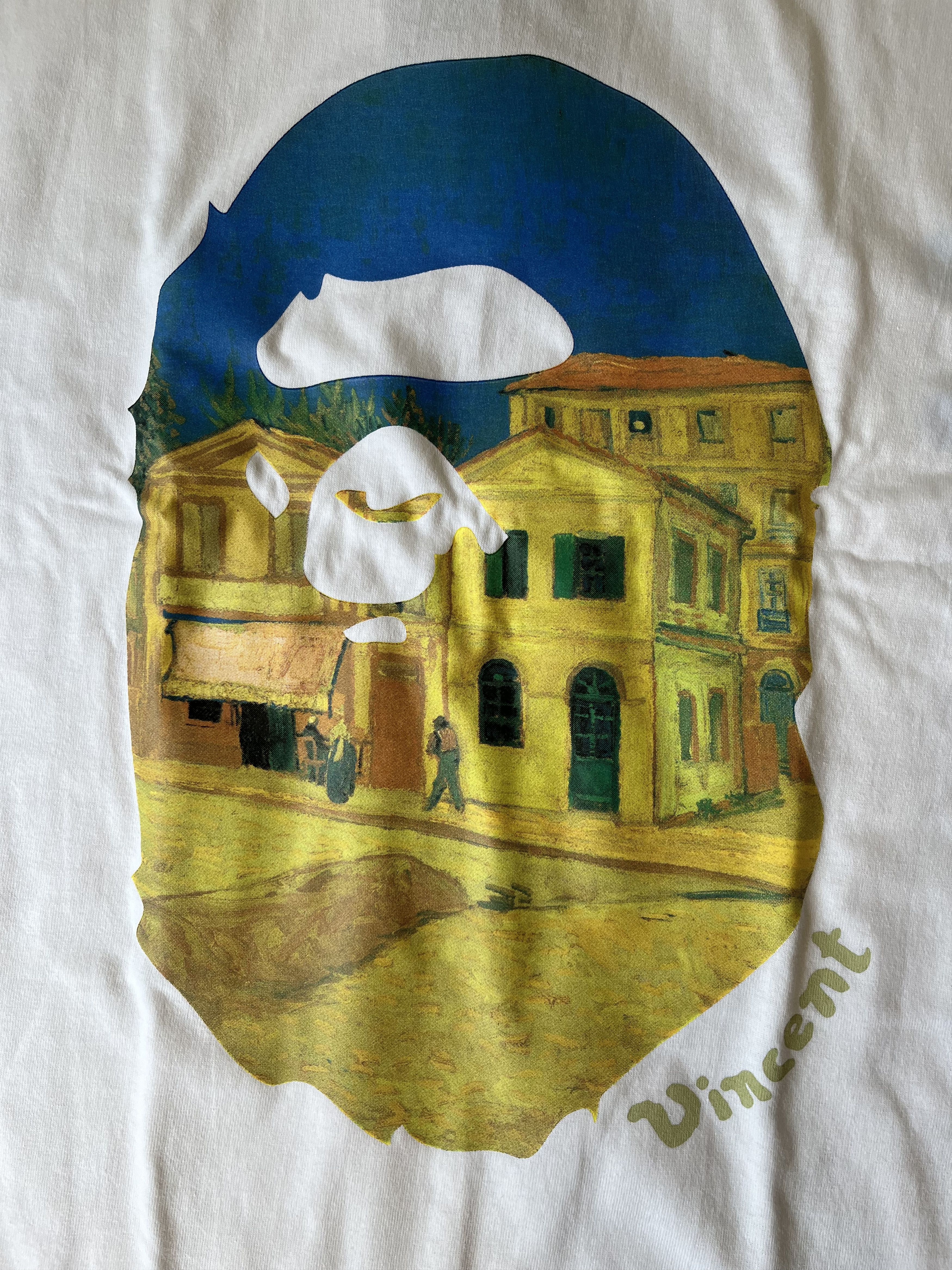 Bape BAPE VAN GOGH MUSEUM APE HEAD CANVAS ART TEE WHITE Size US XL / EU 56 / 4 - 17 Thumbnail