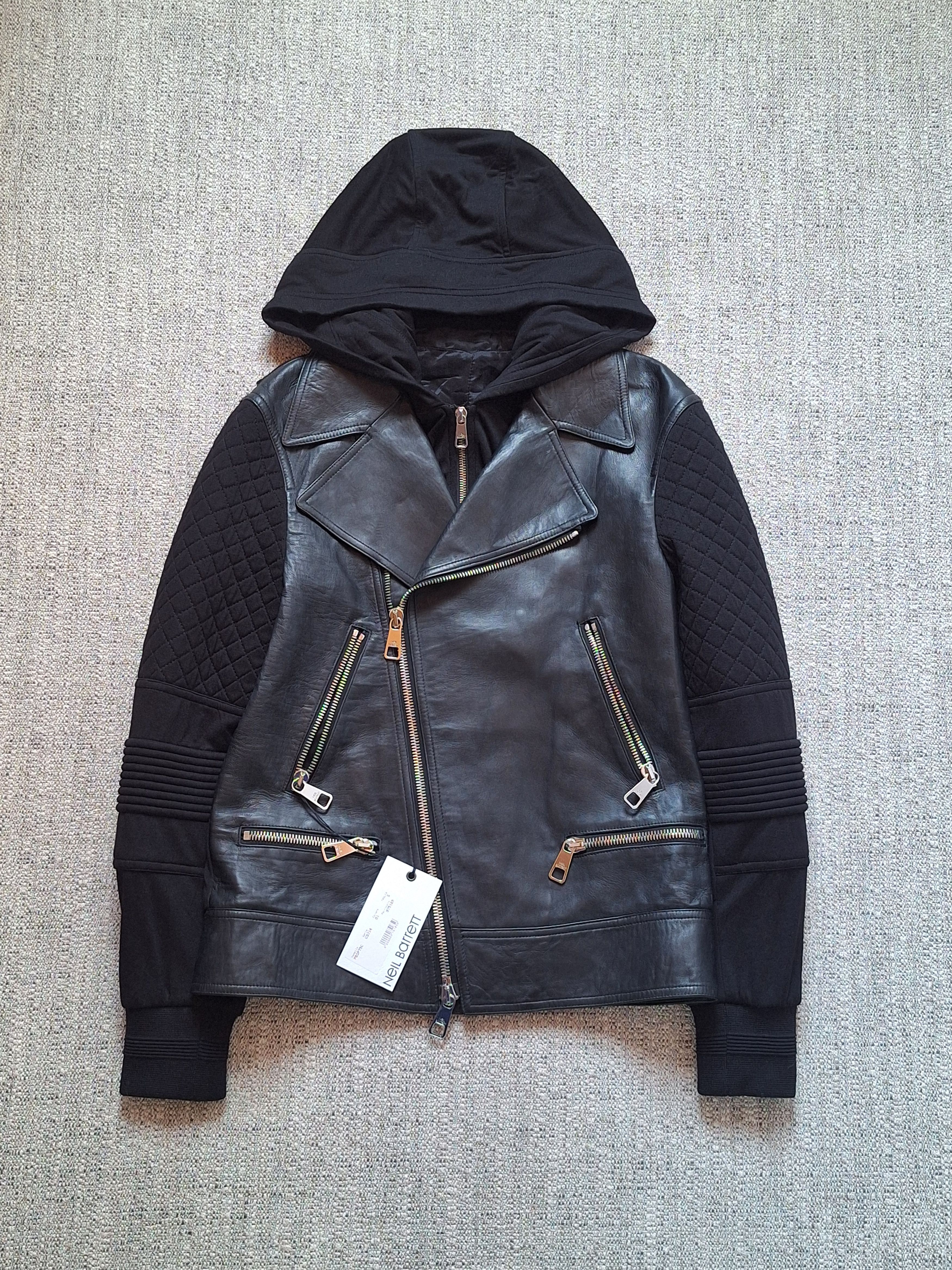 Neil Barrett NIEL BARRETT / Double Layered Biker Leather Jacket Size US S / EU 44-46 / 1 - 2 Thumbnail