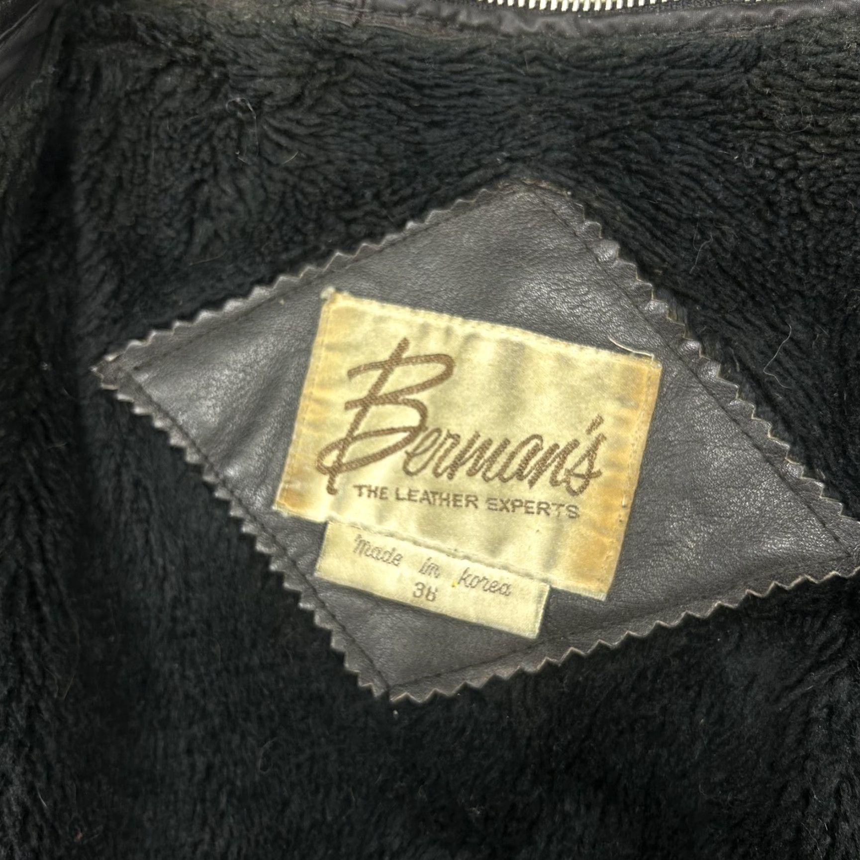 Ben Sherman VINTAGE Bermans Leather Jacket Mens 38 Medium Black Motorcycle Biker Size US XXS / EU 40 - 7 Thumbnail