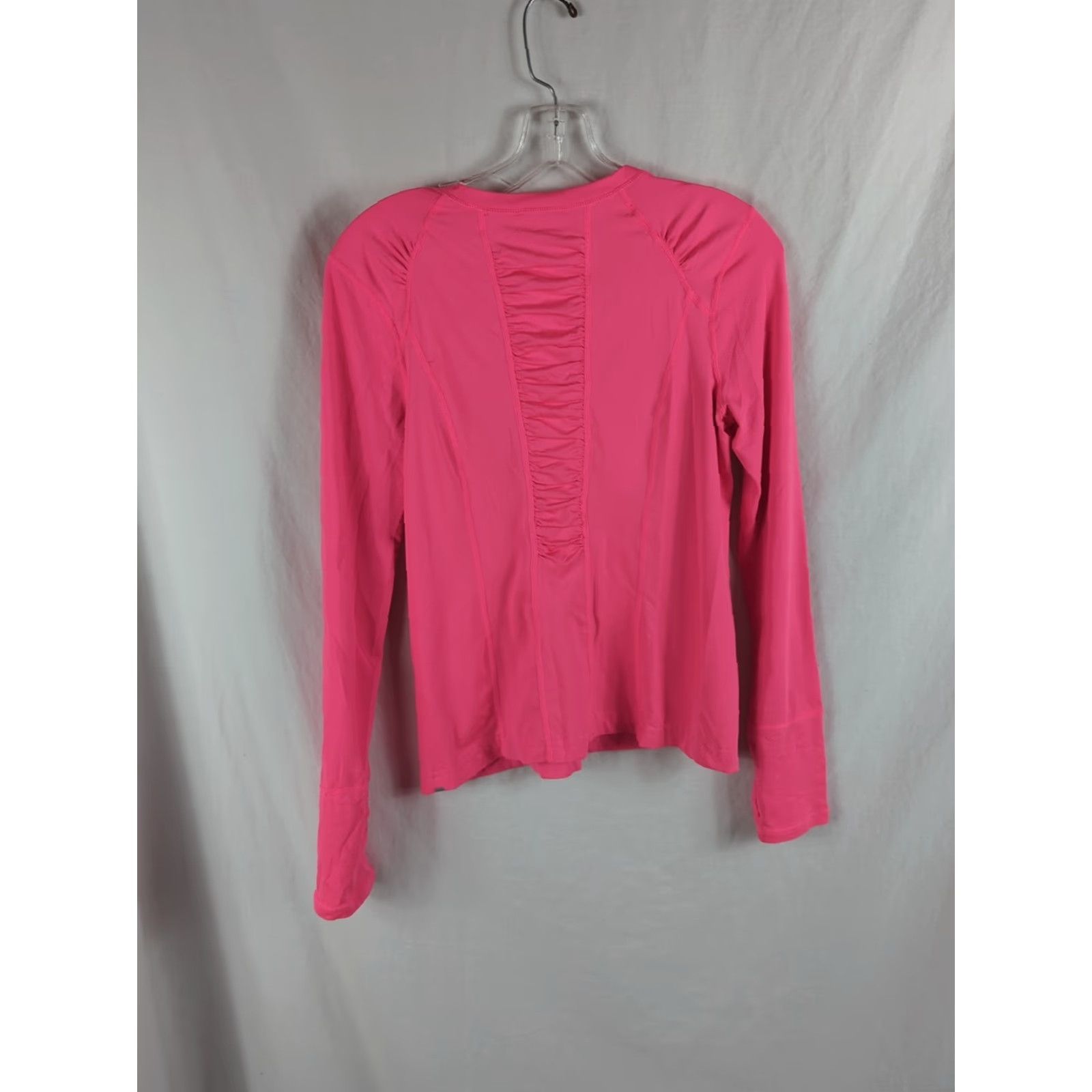 Vintage Zella Top Women's M Hot Pink Pullover Thumbhole Ruched Long Sleeve Athletic Knit Top Top Shirt Sports Gym Running Jogging Athleisure Womens M Pink Size M / US 6-8 / IT 42-44 - 5 Thumbnail