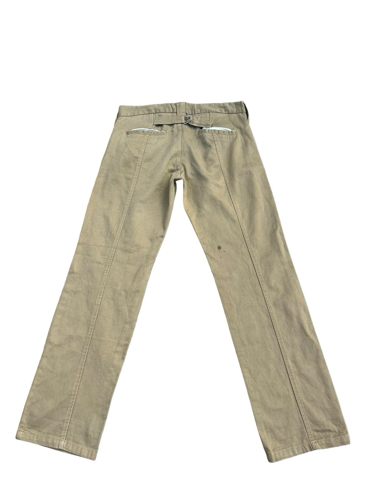 Yarmo YARMO Made in England Cinch Back Khaki Trouser Pant Size US 32 / EU 48 - 2 Thumbnail