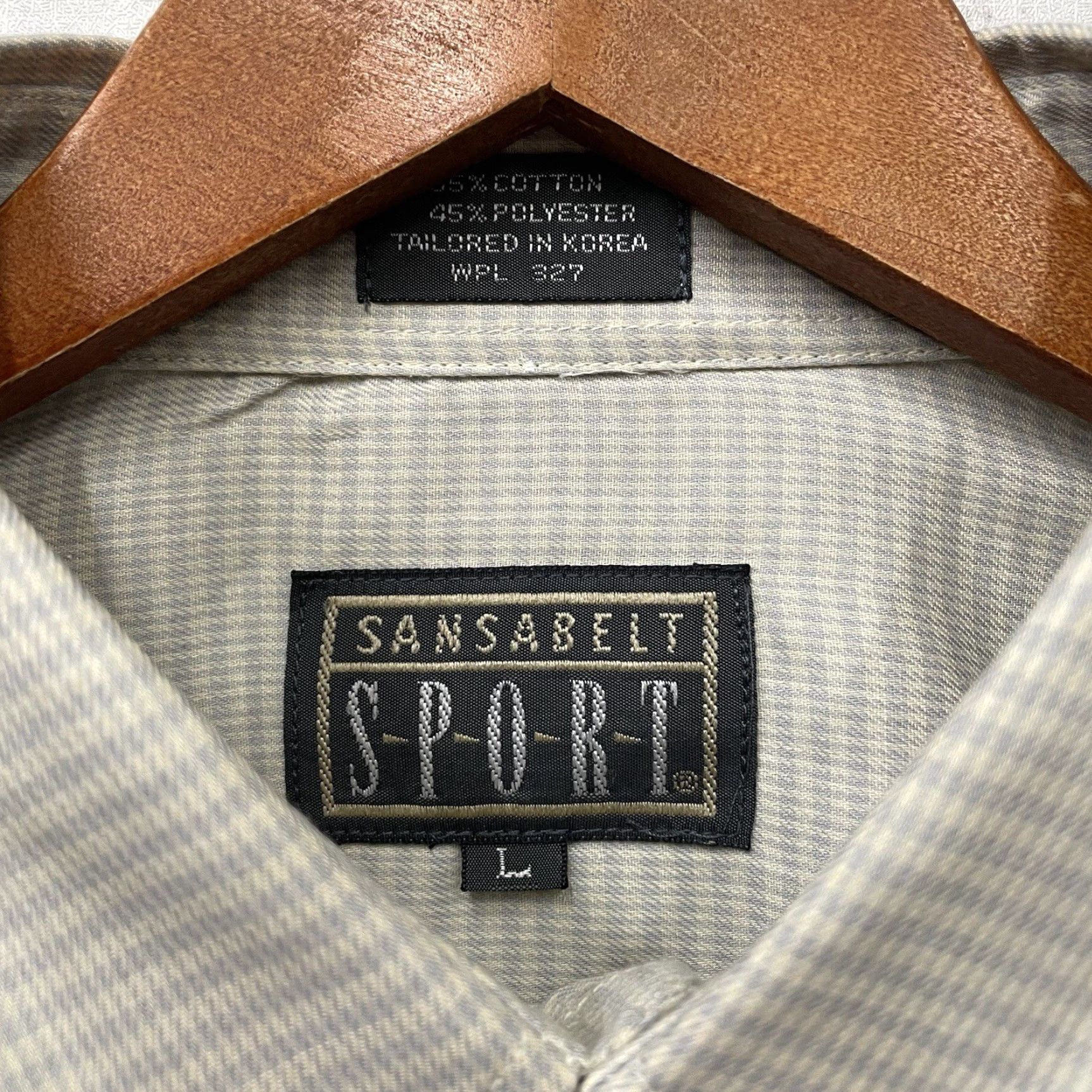 Vintage VINTAGE SANSABELT Cotton Plaid Button-Up Shirt Mens Short Sleeve Size L Beige Sports Size US L / EU 52-54 / 3 - 4 Thumbnail
