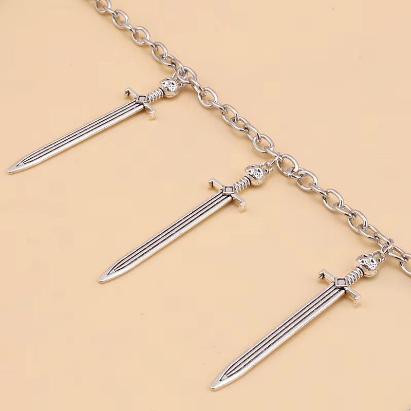 Jewelry Cross Sword Charm Belt Waist Chain Multi Layer Size ONE SIZE - 3 Thumbnail