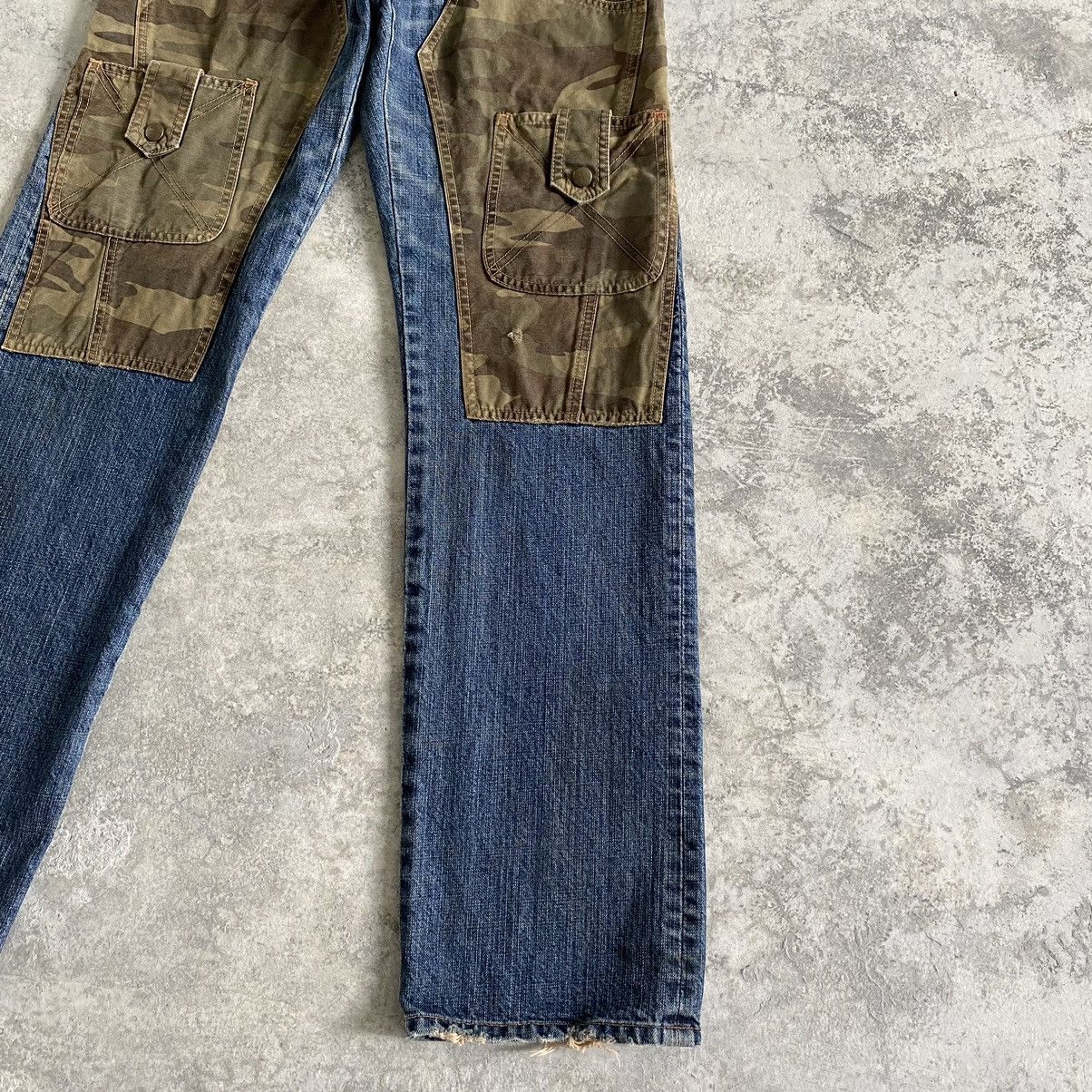 Kiminori Morishita 1990’s Tete Homme Hybrid Camo Double Knee Jeans Size US 29 - 8 Thumbnail