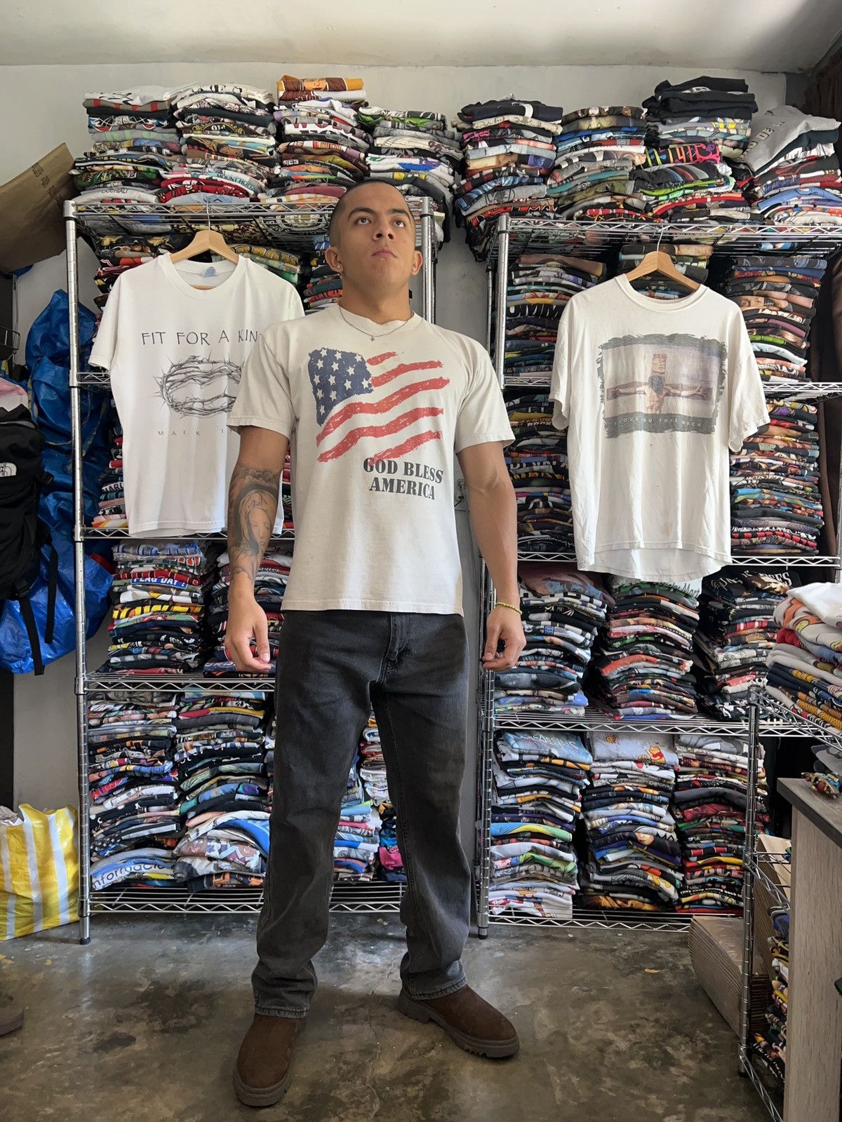 Arts & Science 90s God Bless America Souvenir Flag USA Random Tee Size US L / EU 52-54 / 3 - 2 Thumbnail