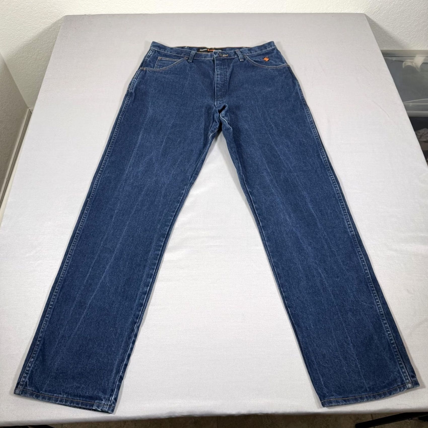 Wrangler Wrangler FR Jeans Men 36x36 Blue Flame Resistant Relaxed Fit Denim Pants Straight Leg Workwear Jeans Size US 36 / EU 52 - 2 Thumbnail