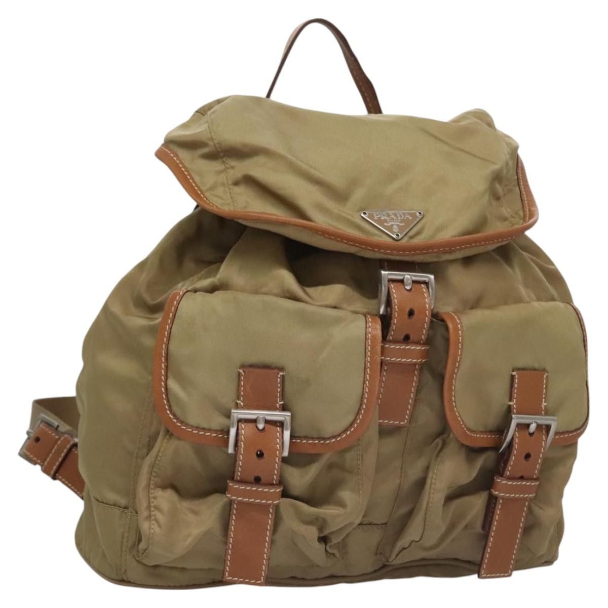 Prada Re-Nylon Khaki Synthetic Backpack Bag (Pre-Owned) Size ONE SIZE - 1 Thumbnail