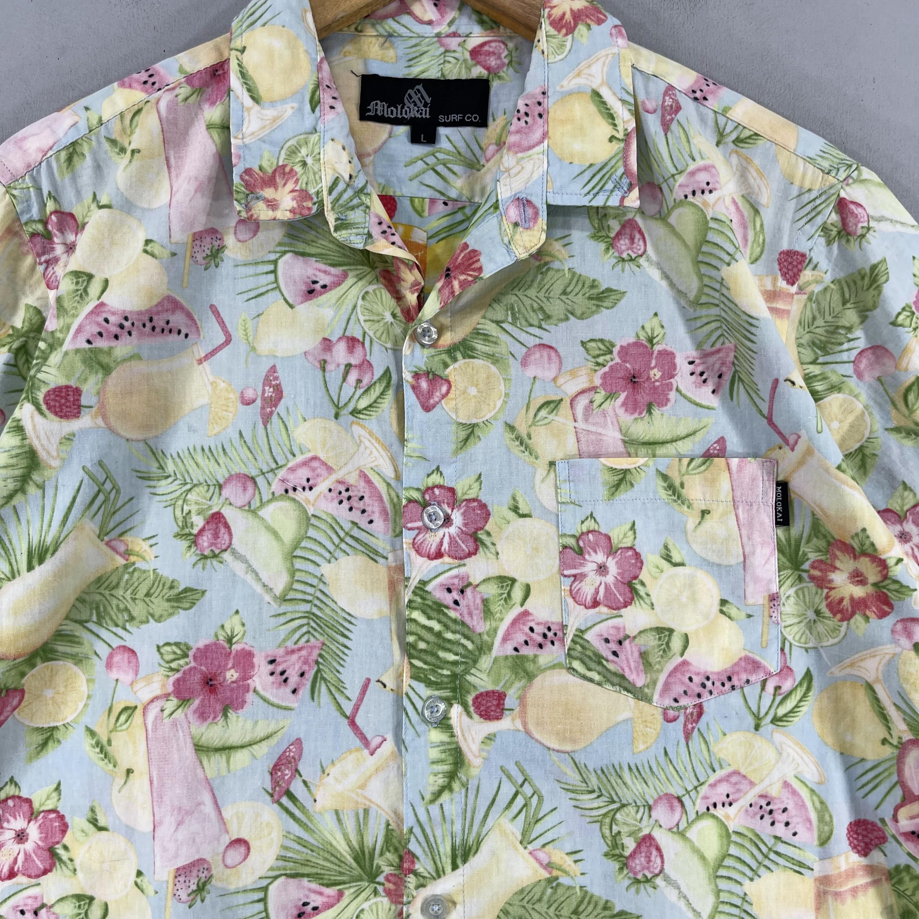 Japanese Brand Hawaiian Tropical Beach Party Motive Over Print Shirt Size US L / EU 52-54 / 3 - 2 Thumbnail