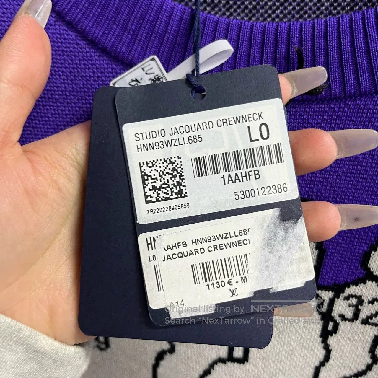 Louis Vuitton Louis Vuitton Purple Logo Jacquard Sweater. Size US M / EU 48-50 / 2 - 3 Thumbnail