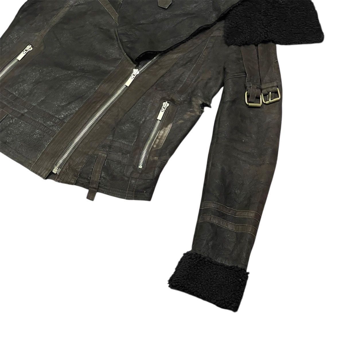 If Six Was Nine Vtg Rick Owen Inspired Avantgarde Sheepskin Leather Jacket Size US S / EU 44-46 / 1 - 11 Thumbnail