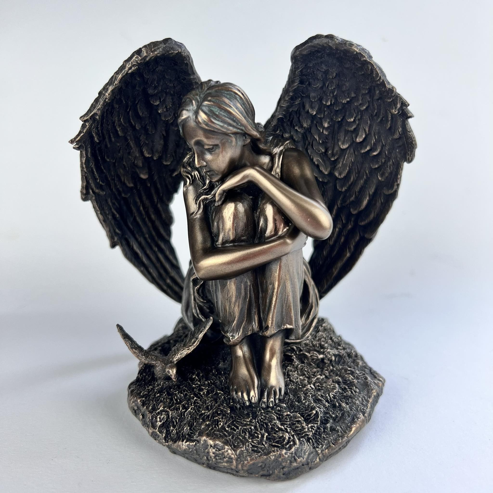 Vintage Angel Girl Figure Polystone Bronze Made in Italy 18 cm Size ONE SIZE - 1 Thumbnail