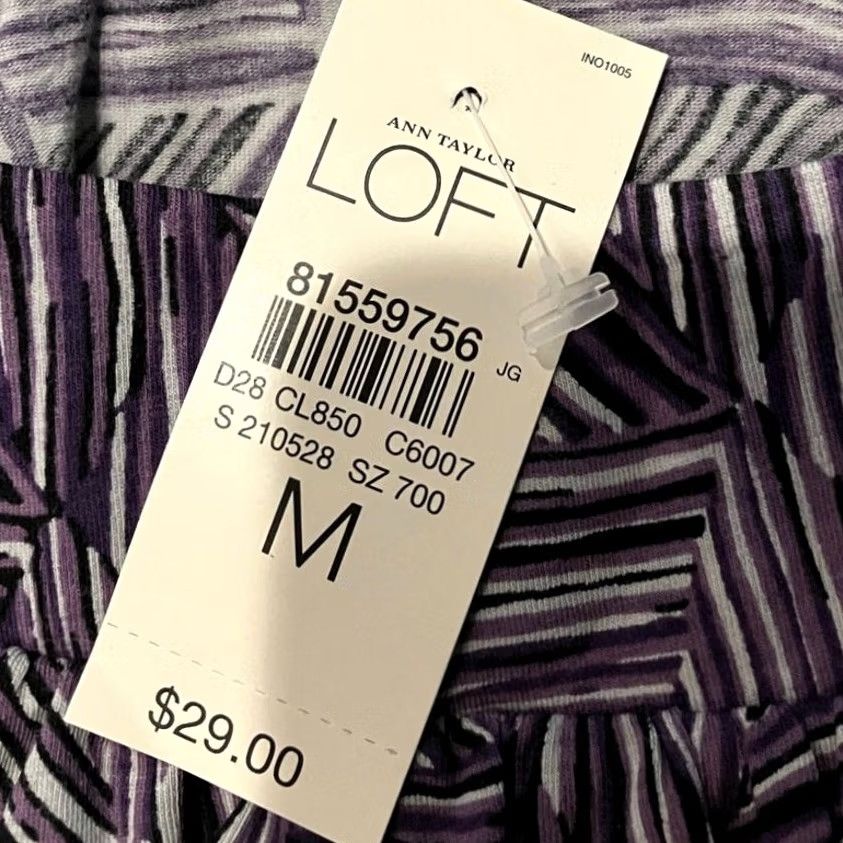 Ann Taylor Ann Taylor LOFT Blouse Purple Short Sleeve Round Neck Medium Womens Shirt Size M / US 6-8 / IT 42-44 - 7 Thumbnail