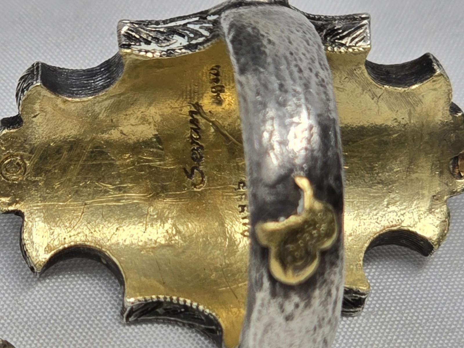 Other Signed Sevan Biçakçi 24k Gold Silver Diamond Intaglio Ring Size ONE SIZE - 5 Thumbnail