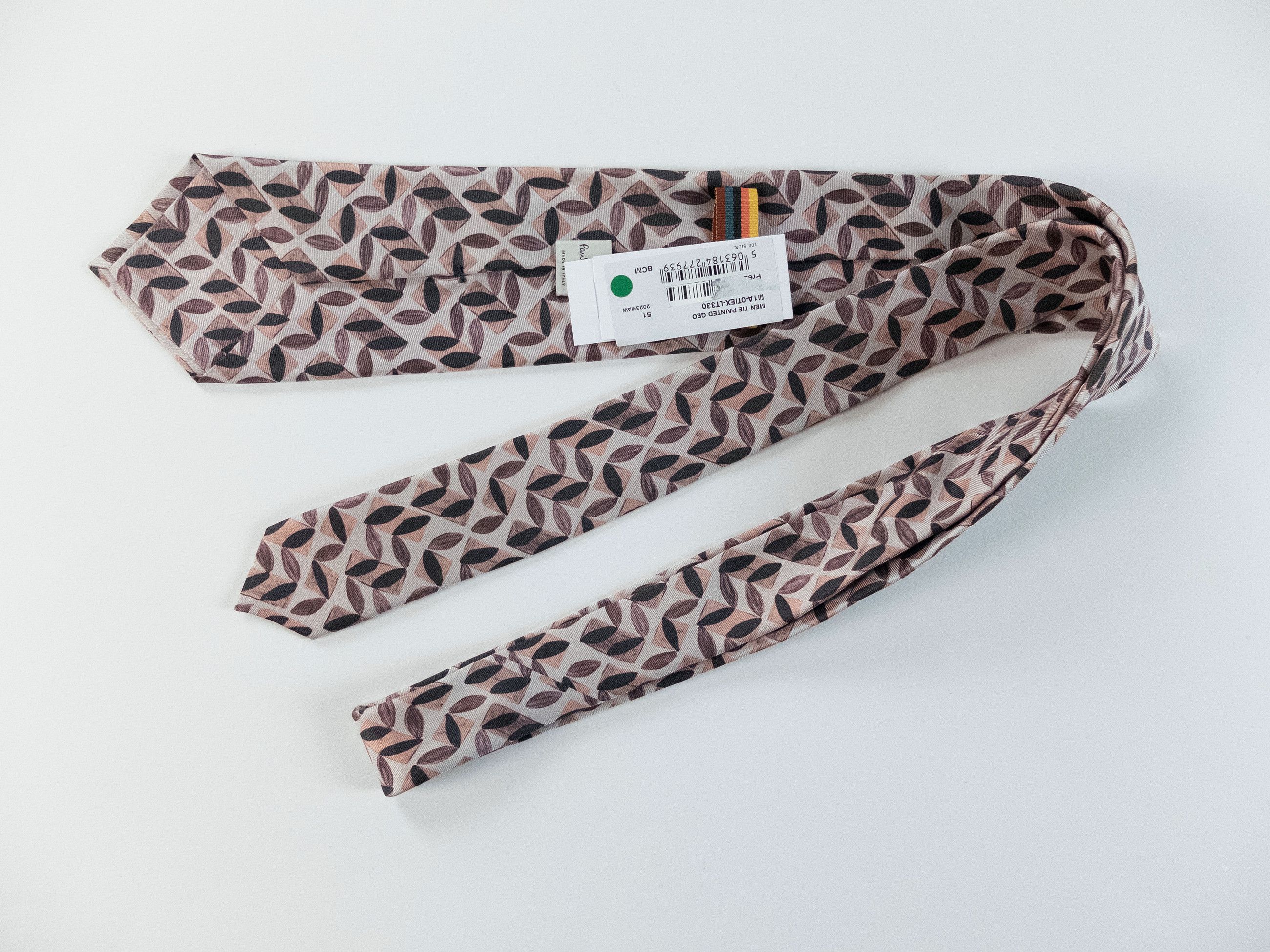 Paul Smith PAUL SMITH beige lightweight leaf motif silk tie authentic Size ONE SIZE - 2 Thumbnail