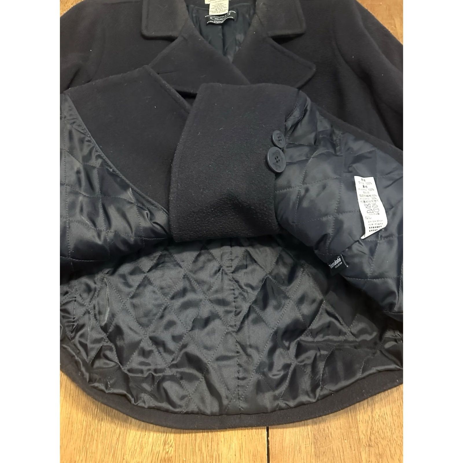 Vintage VINTAGE LL Bean Pea Coat Womens 18P Bellandi Wool Thinsulate Insulated Jacket Navy Blue 90s Size XXL / US 16-18 / IT 52-54 - 7 Thumbnail