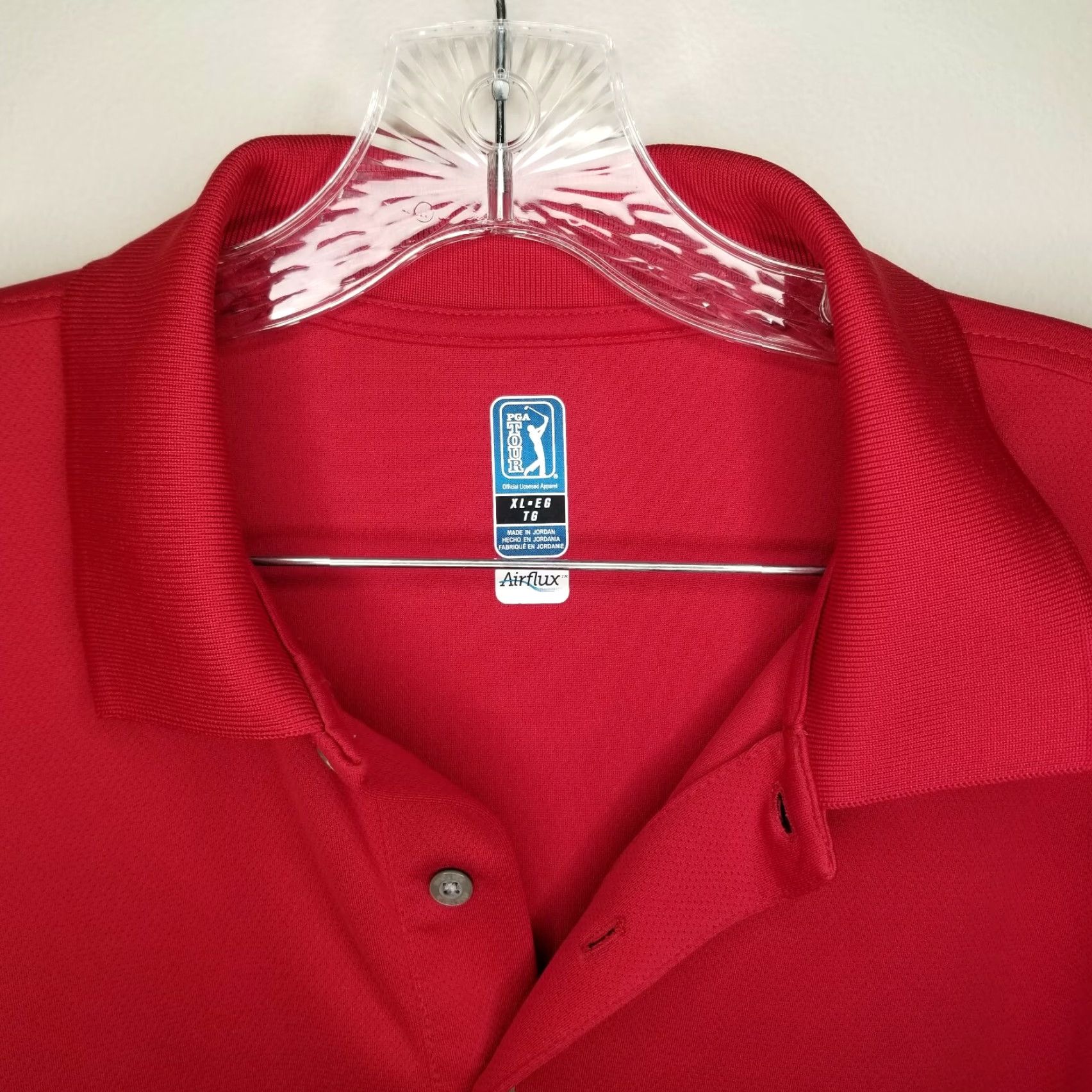 PGA Tour PGA TOUR Polo Shirt Red Short Sleeve Airflux Size XL Men Mens XL Red PGA Tour Polo Shirt Airflux Short Sleeve Size US XL / EU 56 / 4 - 3 Thumbnail