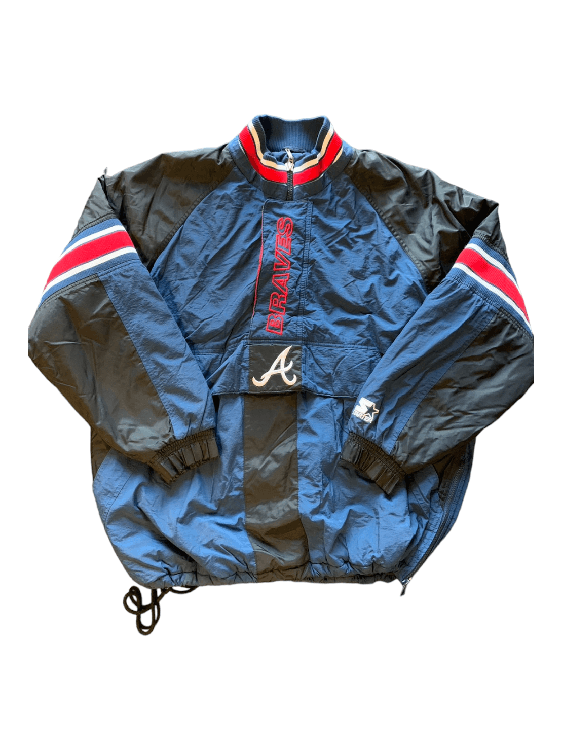 image of Mlb Vintage Atlanta Braves Starter Jacket in Blue, Men's (Size Large)