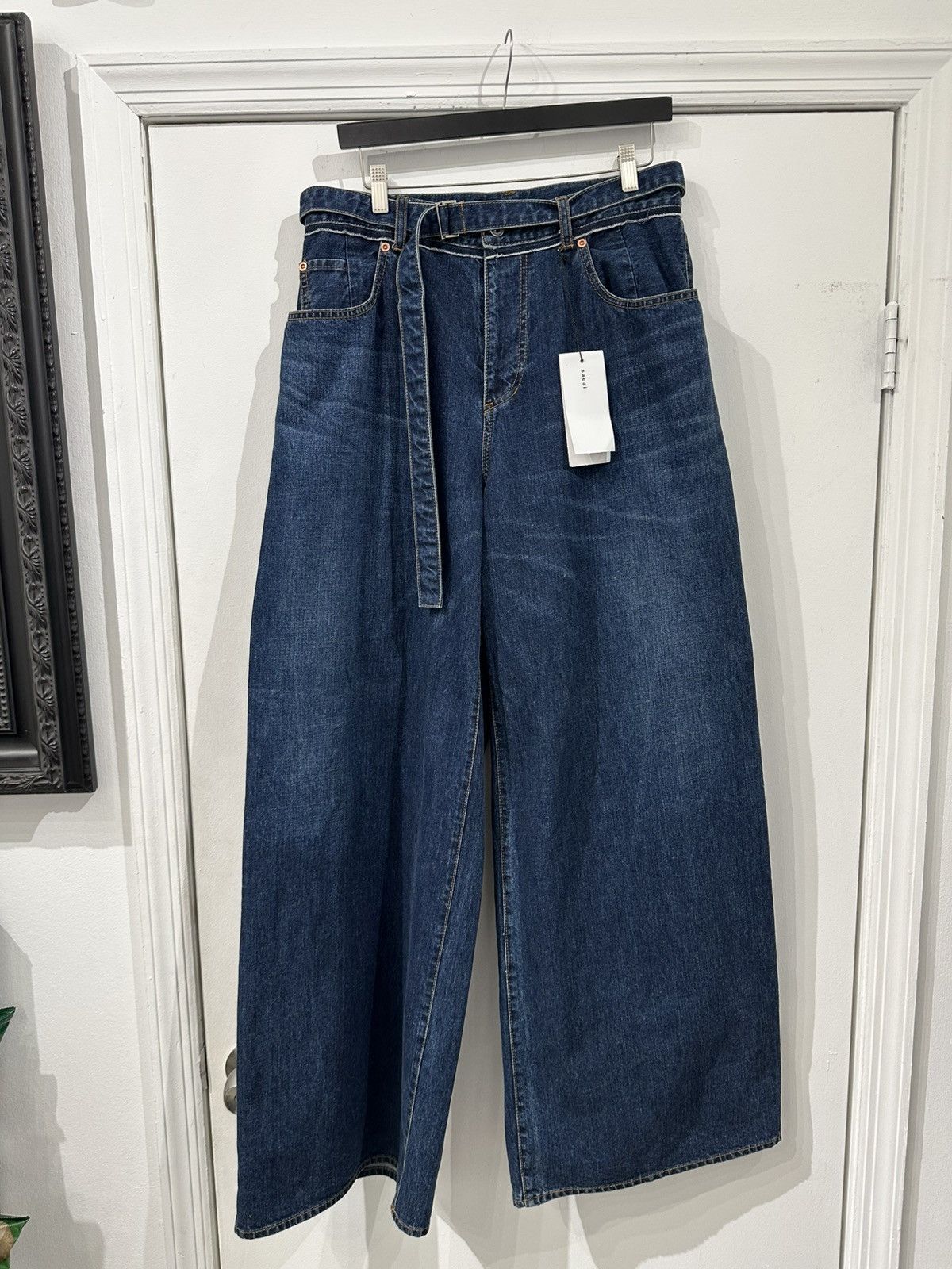 Sacai Sacai Wide Leg Pants with Belt Size 32 Size US 32 / EU 48 - 1 Thumbnail
