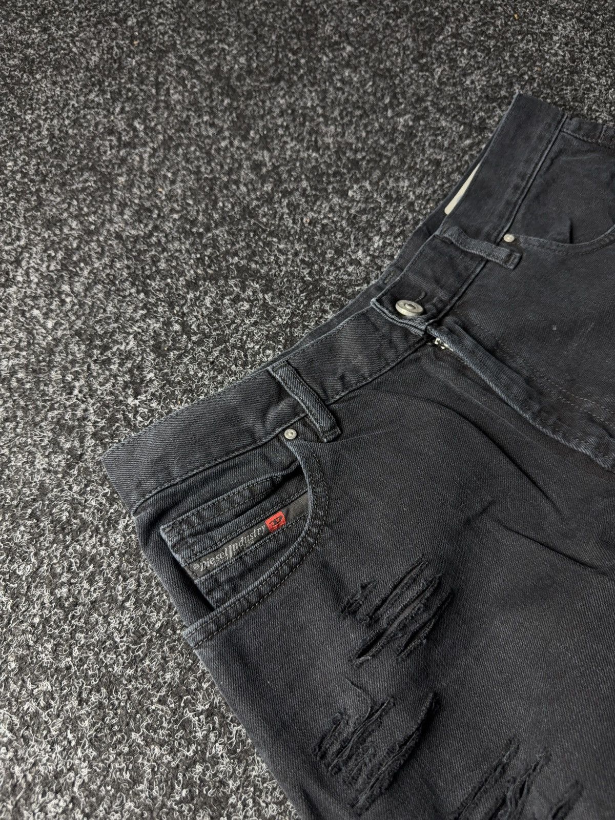 Diesel Luxury Y2K Diesel Niclah Heavy Distressed Washed Black Jeans Size 31" - 9 Thumbnail