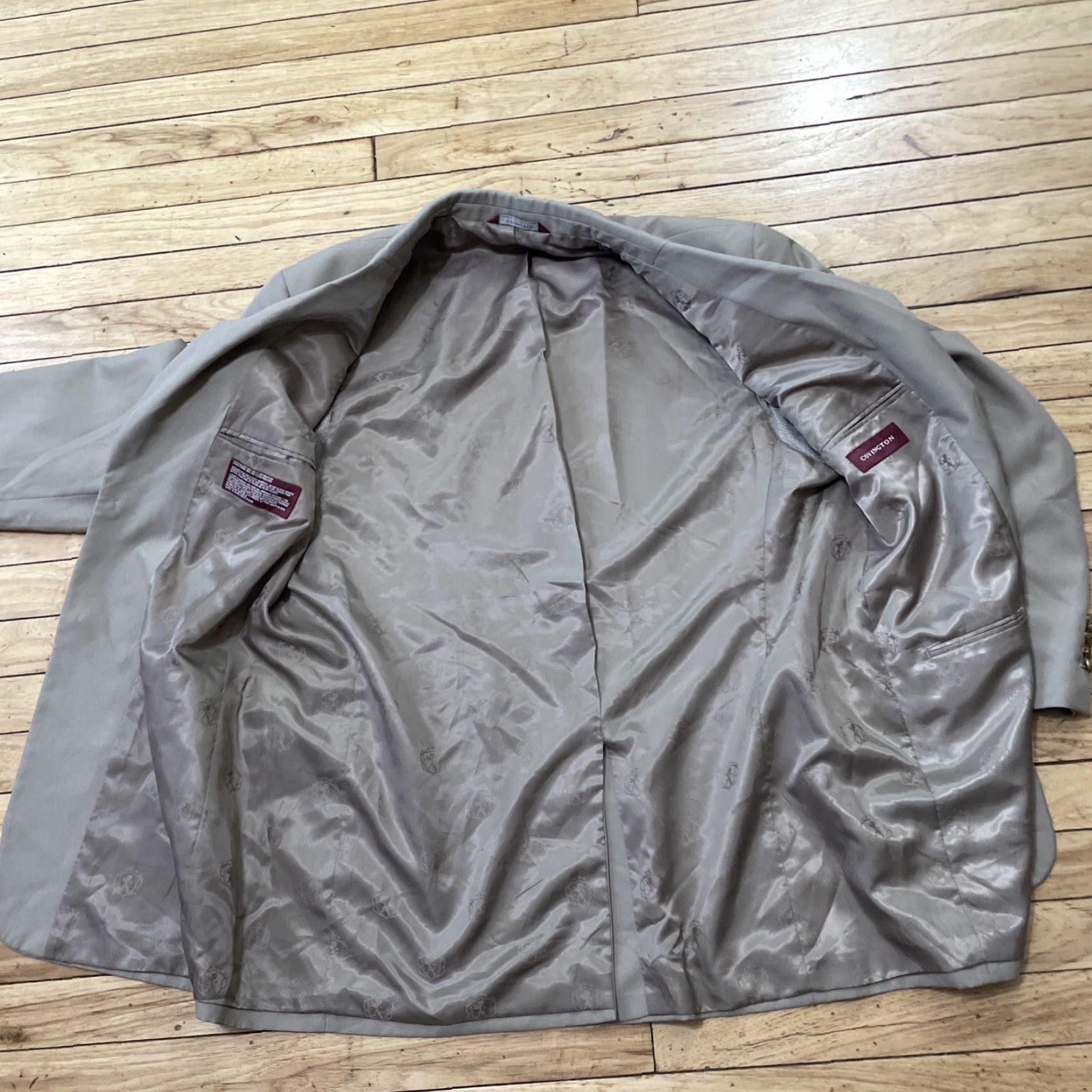 Vintage VINTAGE Covington Blazer Jacket Men 42 Tan Beige 2-Button Modern Coat Sport 42 R Size 42R - 4 Thumbnail