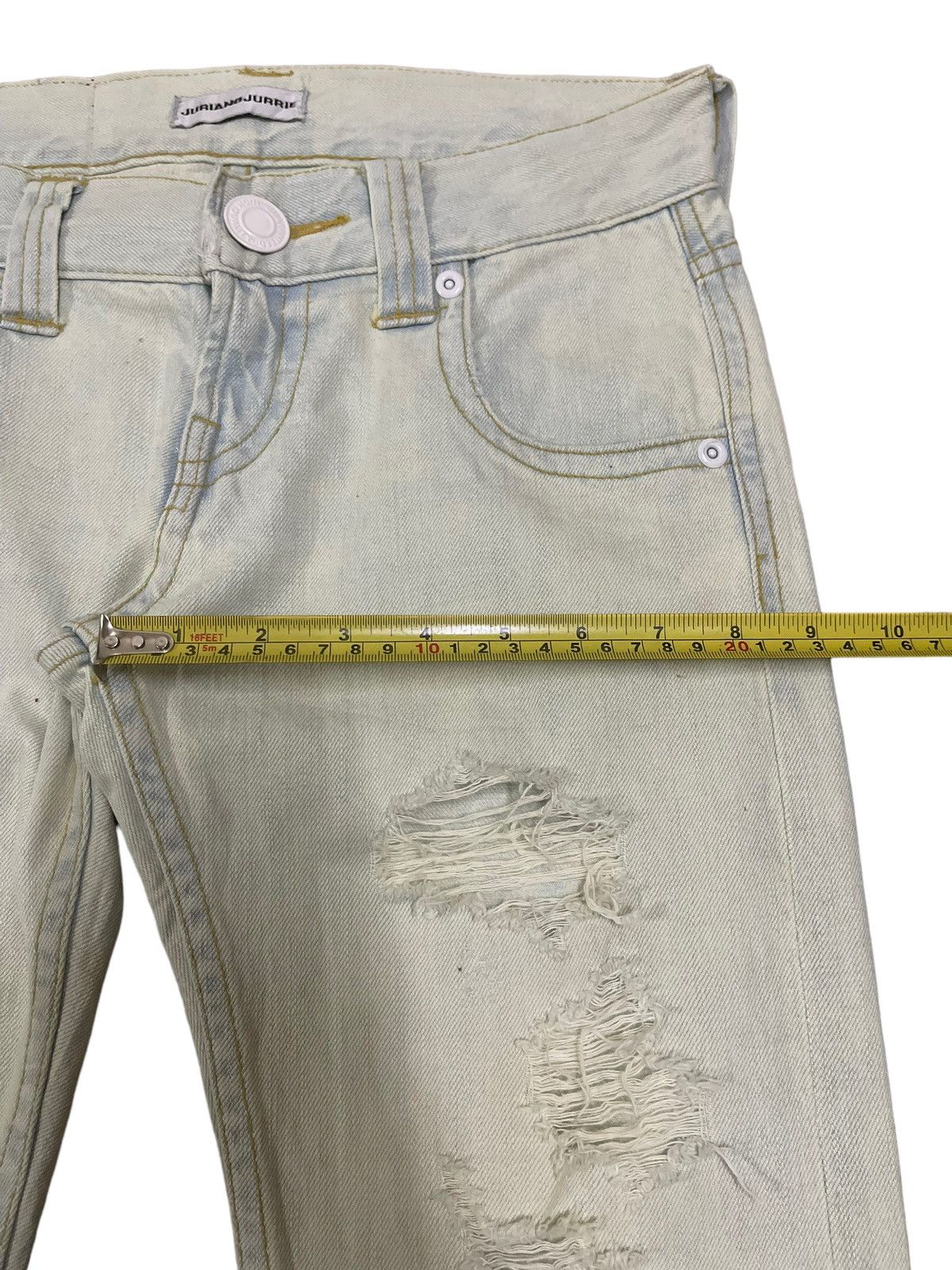 If Six Was Nine Vintage Japan Juriano Jurrie Distressed Style Flare Jeans Size US 30 / EU 46 - 14 Thumbnail