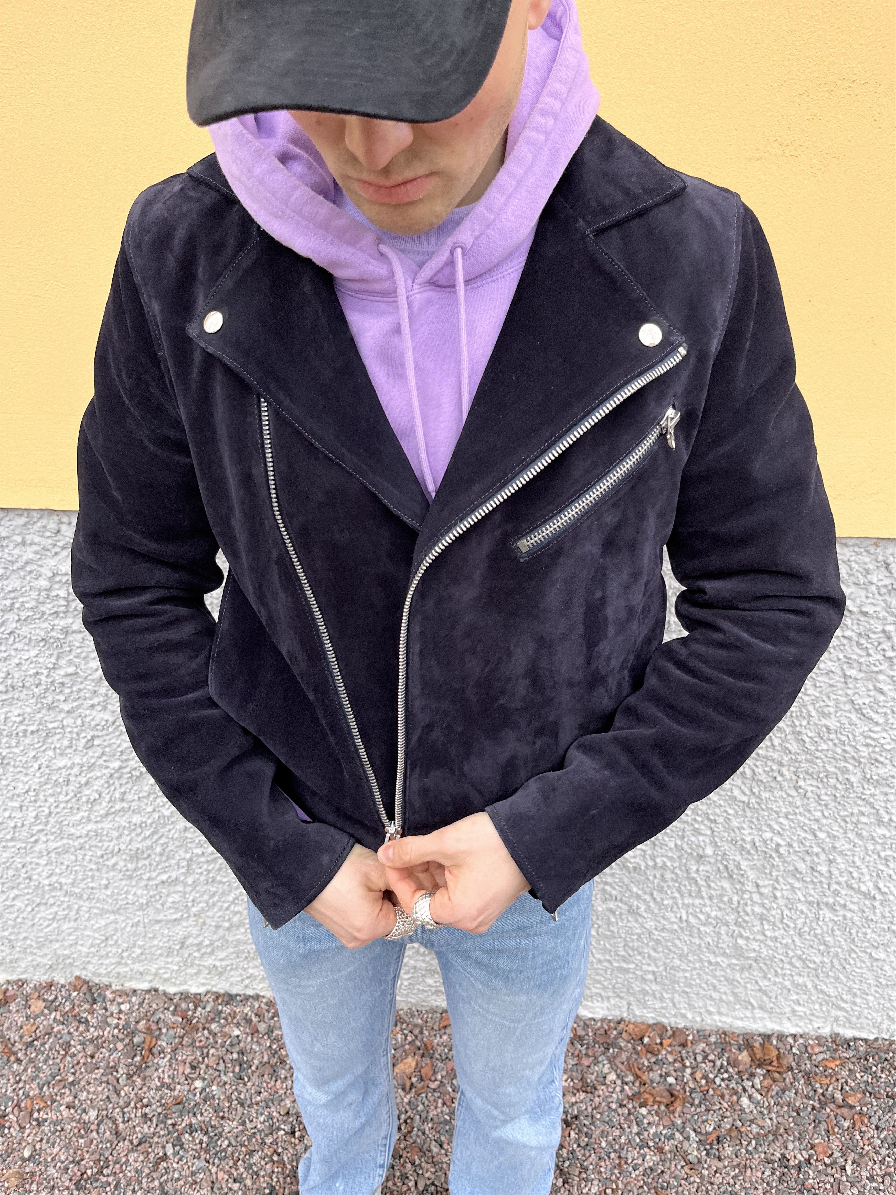 Acne Studios Acne Studios Gibson Midnight blue Suede leather jacket Size US M / EU 48-50 / 2 - 5 Thumbnail