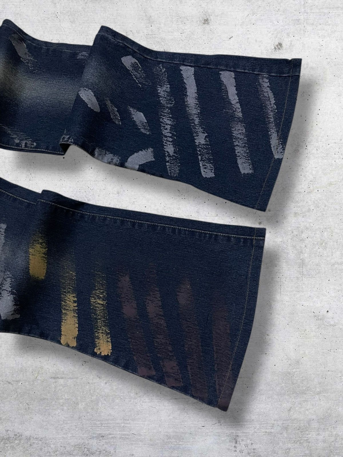 Japanese Brand VINTAGE HAPHAZARD OG 90S ARTISTIC BRUSHSTROKE FLARED DENIM Size US 30 / EU 46 - 5 Thumbnail