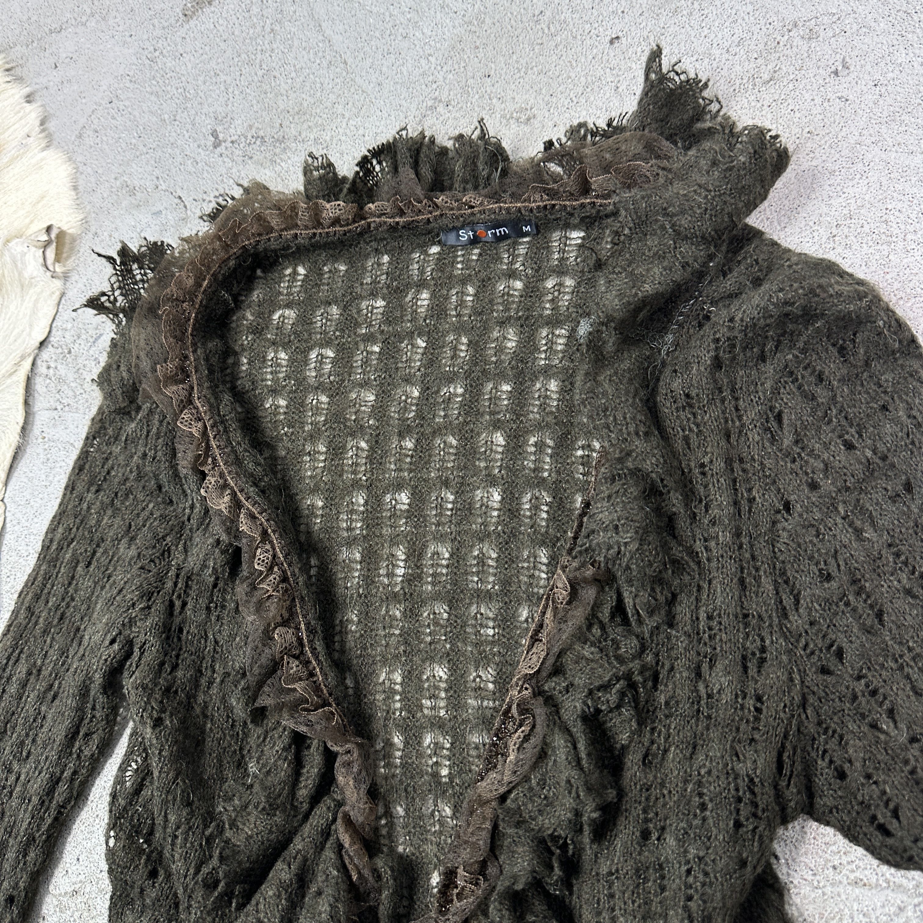 Vintage Vintage Avant Garde Mohair Crochet Cardigan Y2K Size M / US 6-8 / IT 42-44 - 8 Thumbnail