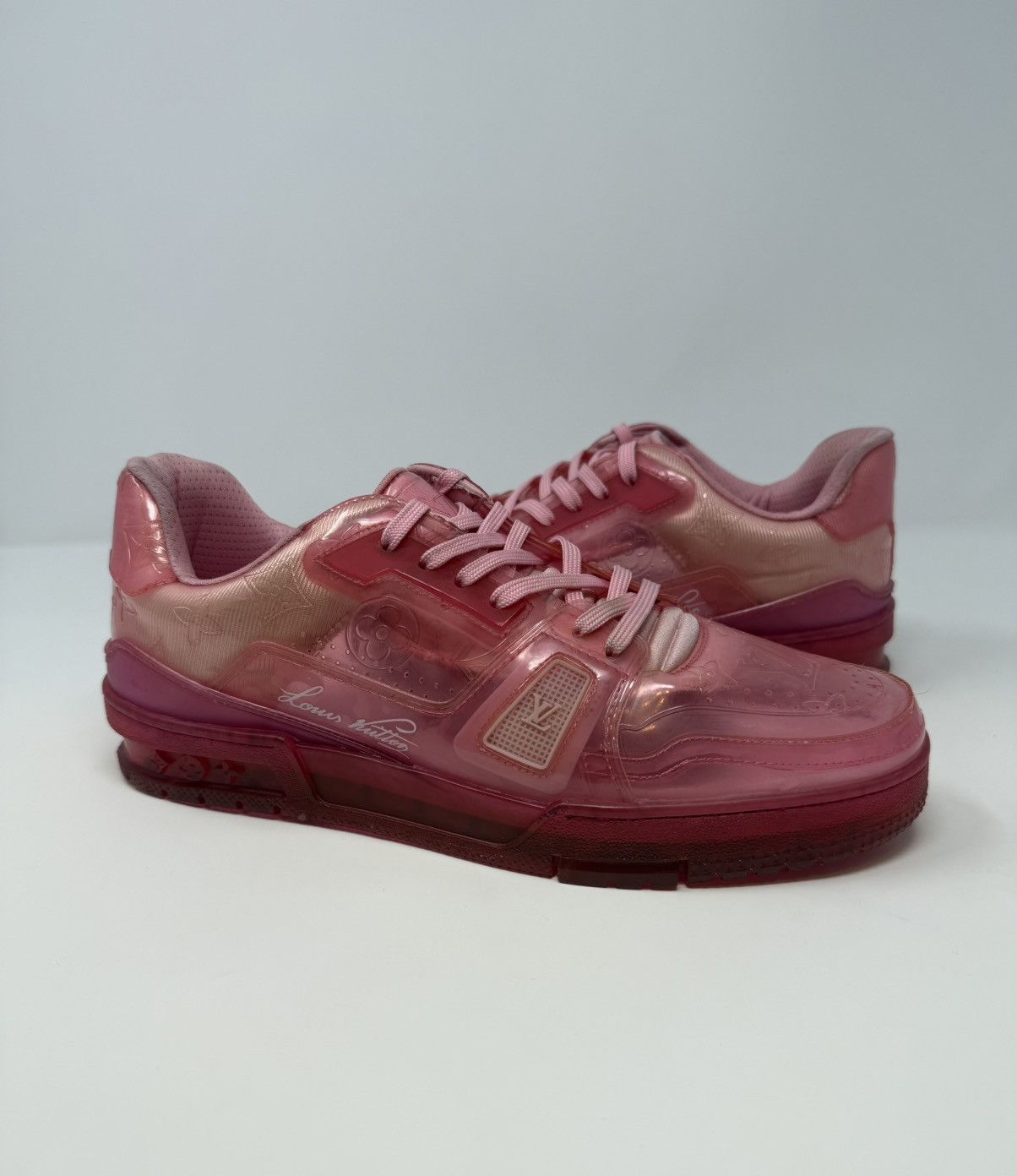Louis Vuitton Louis Vuitton Clear Fluorescent Pink Trainer Size US 9 / EU 42 - 1 Thumbnail