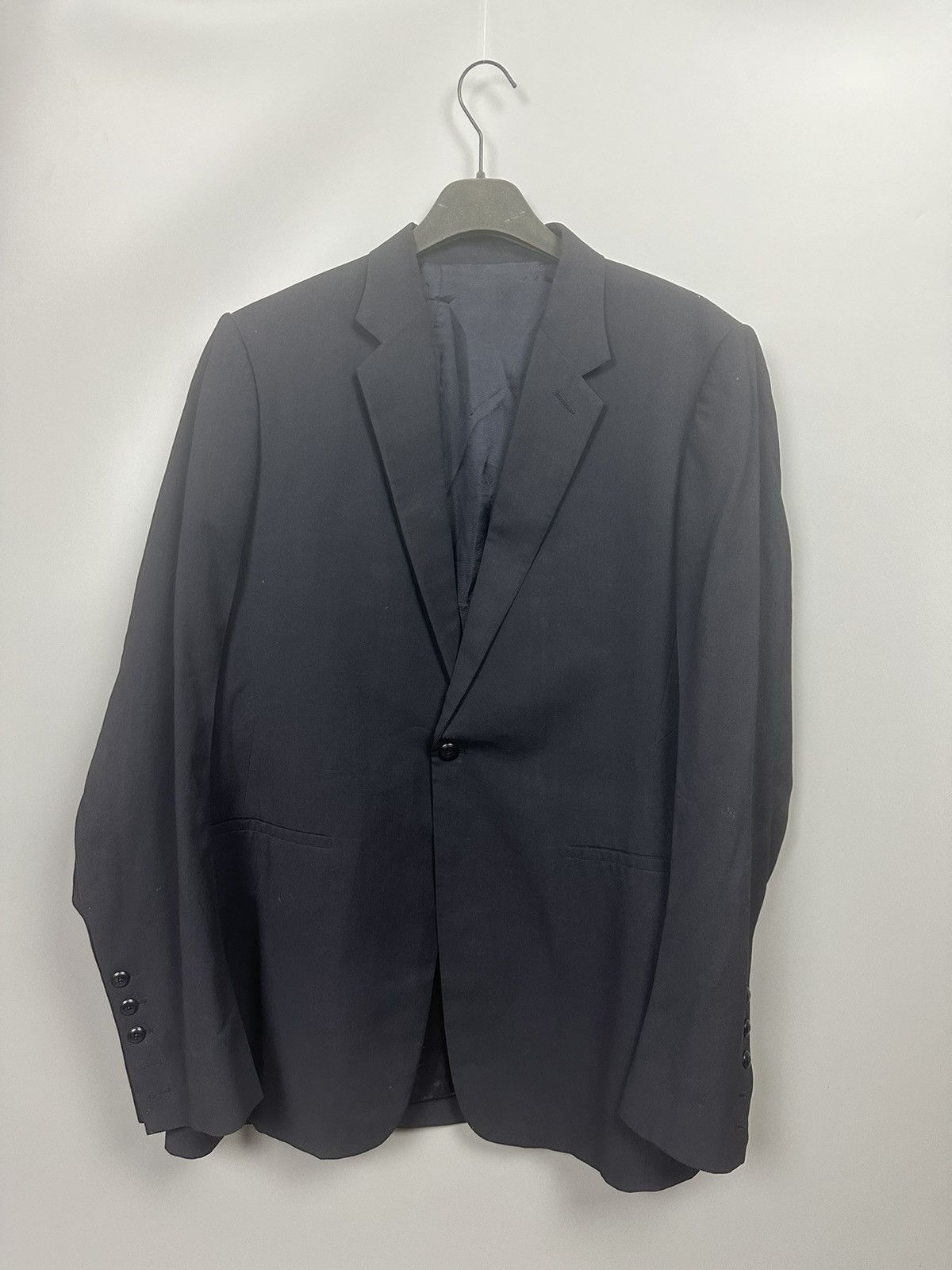 image of Rick Owens Fw15 ‘Sphinx’ Wool Passport Blazer in Navy, Men's (Size XL)
