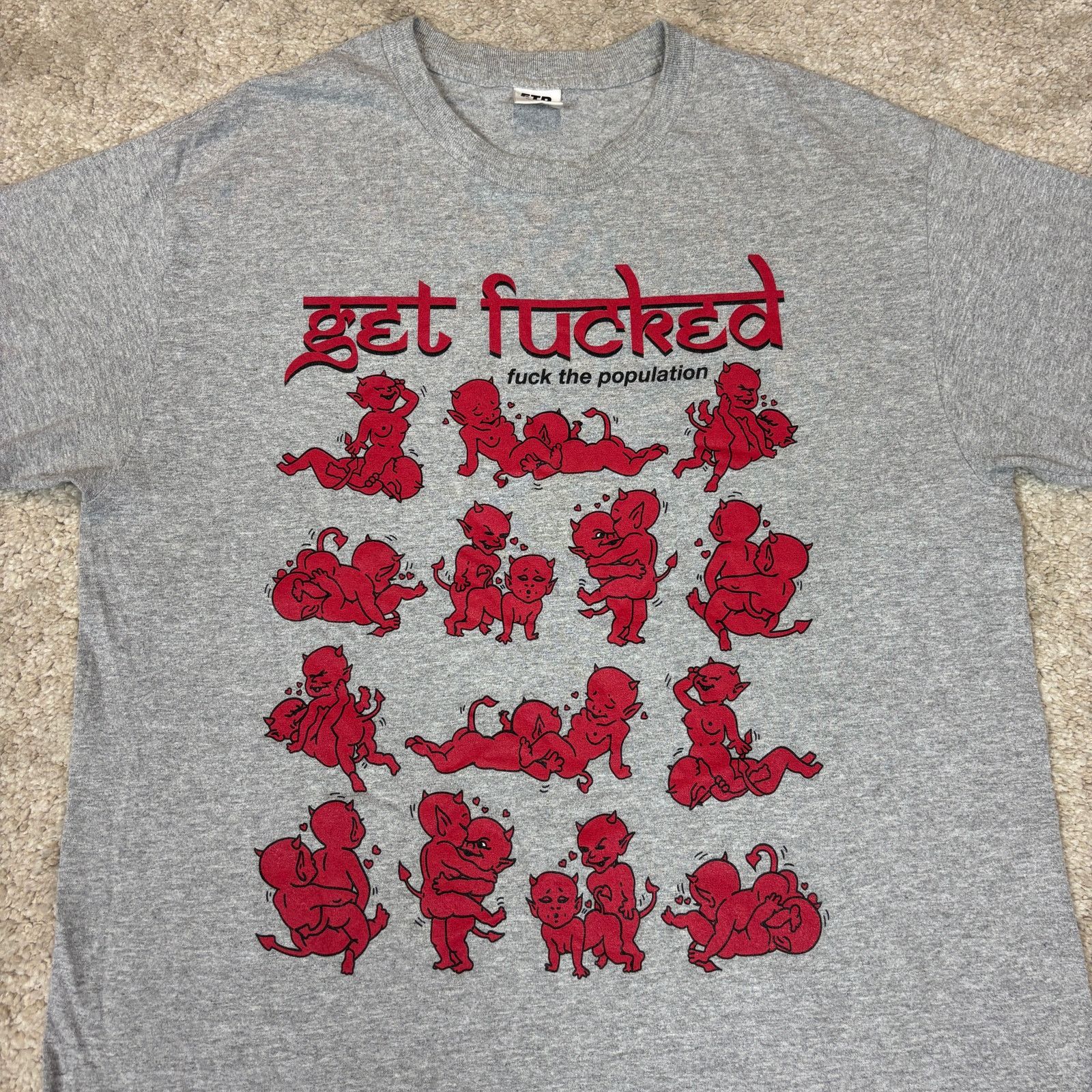 Fuck The Population FTP Get Fucked T Shirt Men's Large Streetwear Size US L / EU 52-54 / 3 - 2 Thumbnail