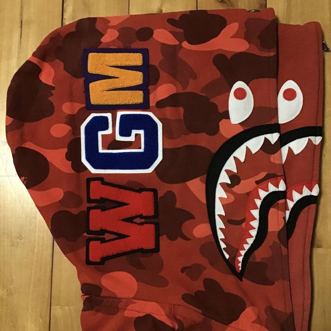 Bape BAPE Red Camo Double Shark Full Zip Hoodie a bathing ape Size US XL / EU 56 / 4 - 4 Thumbnail
