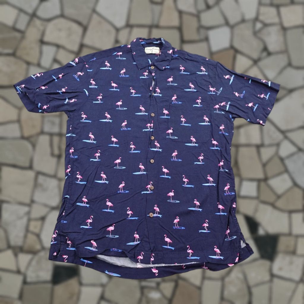 Vintage Kenny Flowers Shirt Mens Medium Blue Flamingo Hawaiian Aloha Button Up Camp Size US M / EU 48-50 / 2 - 1 Thumbnail