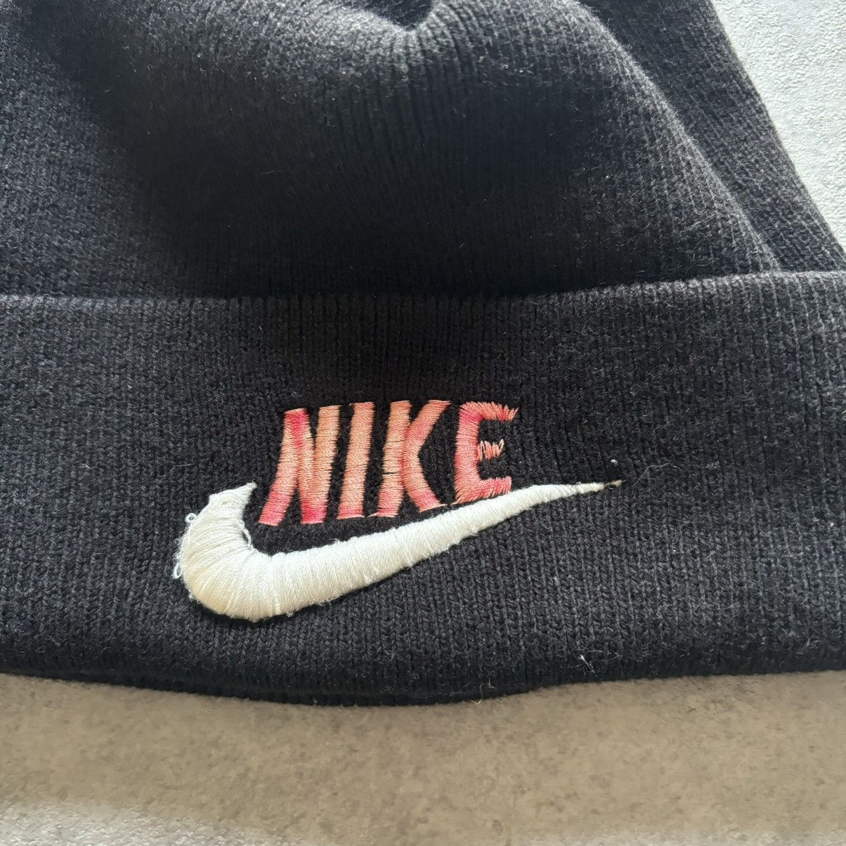Nike Vintage black nike embroidered beanie Size ONE SIZE - 2 Thumbnail