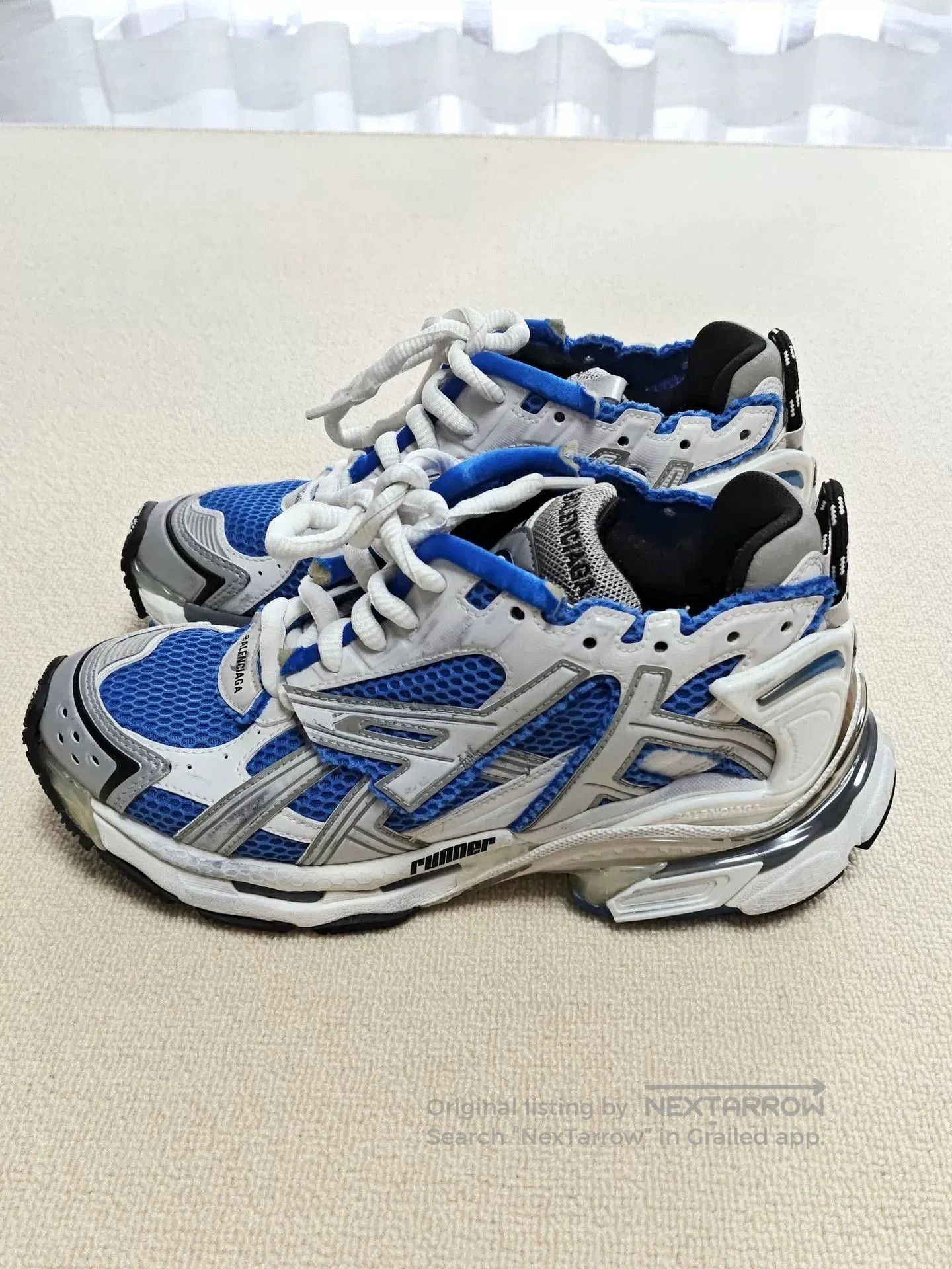 Balenciaga balenciaga runner sneakers in blue and white. Size US 7.5 / EU 40-41 - 1 Thumbnail