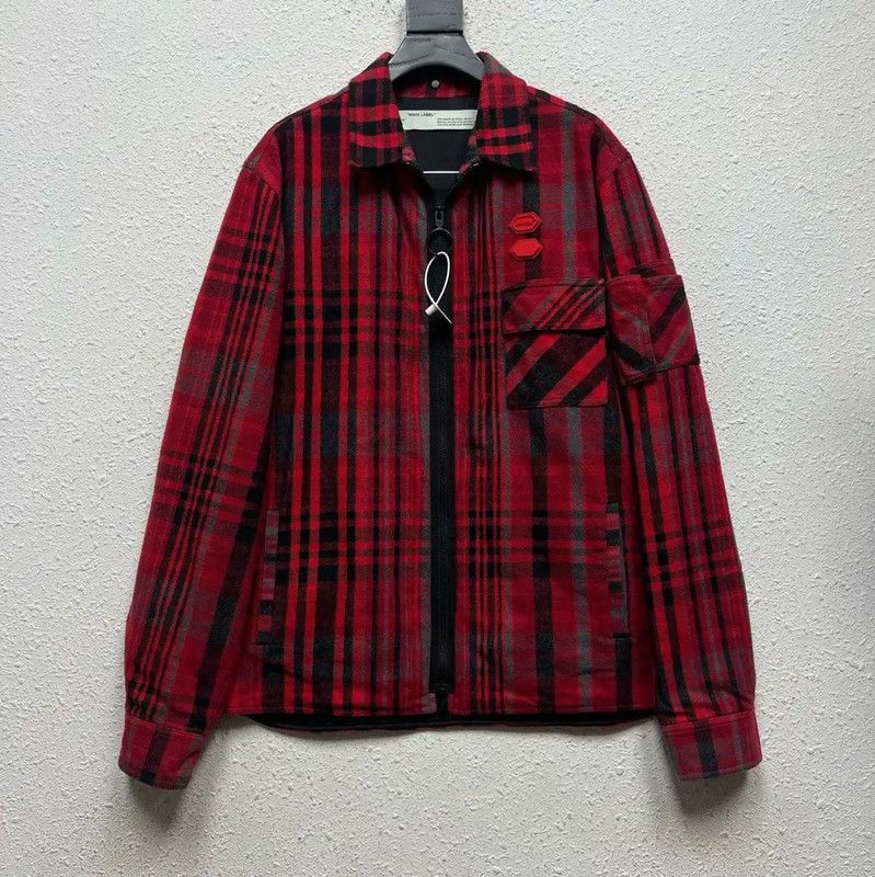 Off-White Off-White Red Plaid Long Sleeve Jacket 0089 Size US S / EU 44-46 / 1 - 1 Thumbnail