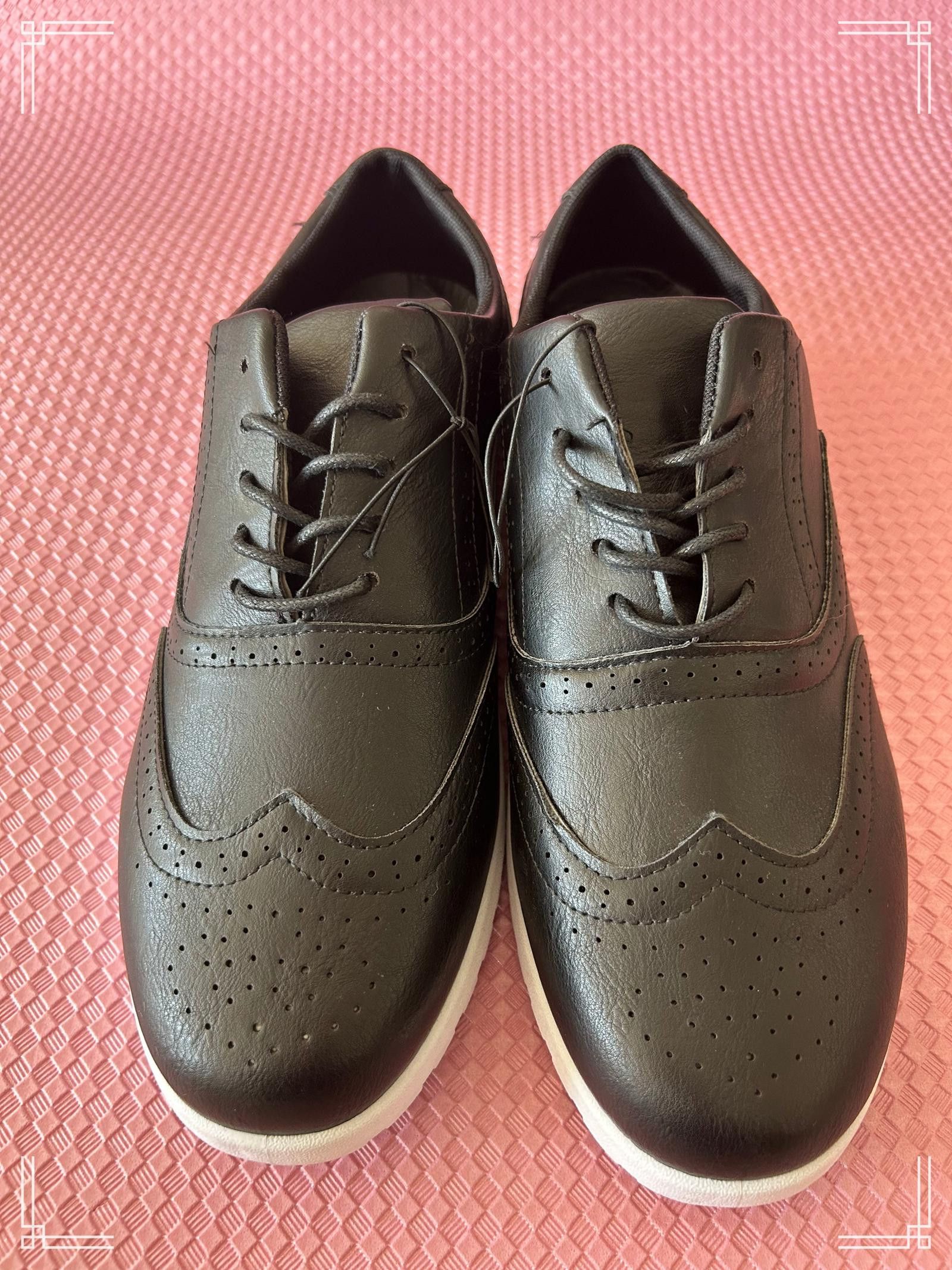 Designer Tim Evans Black Leather Wingtip Sneakers – Size 13 Size US 13 / EU 46 - 1 Thumbnail