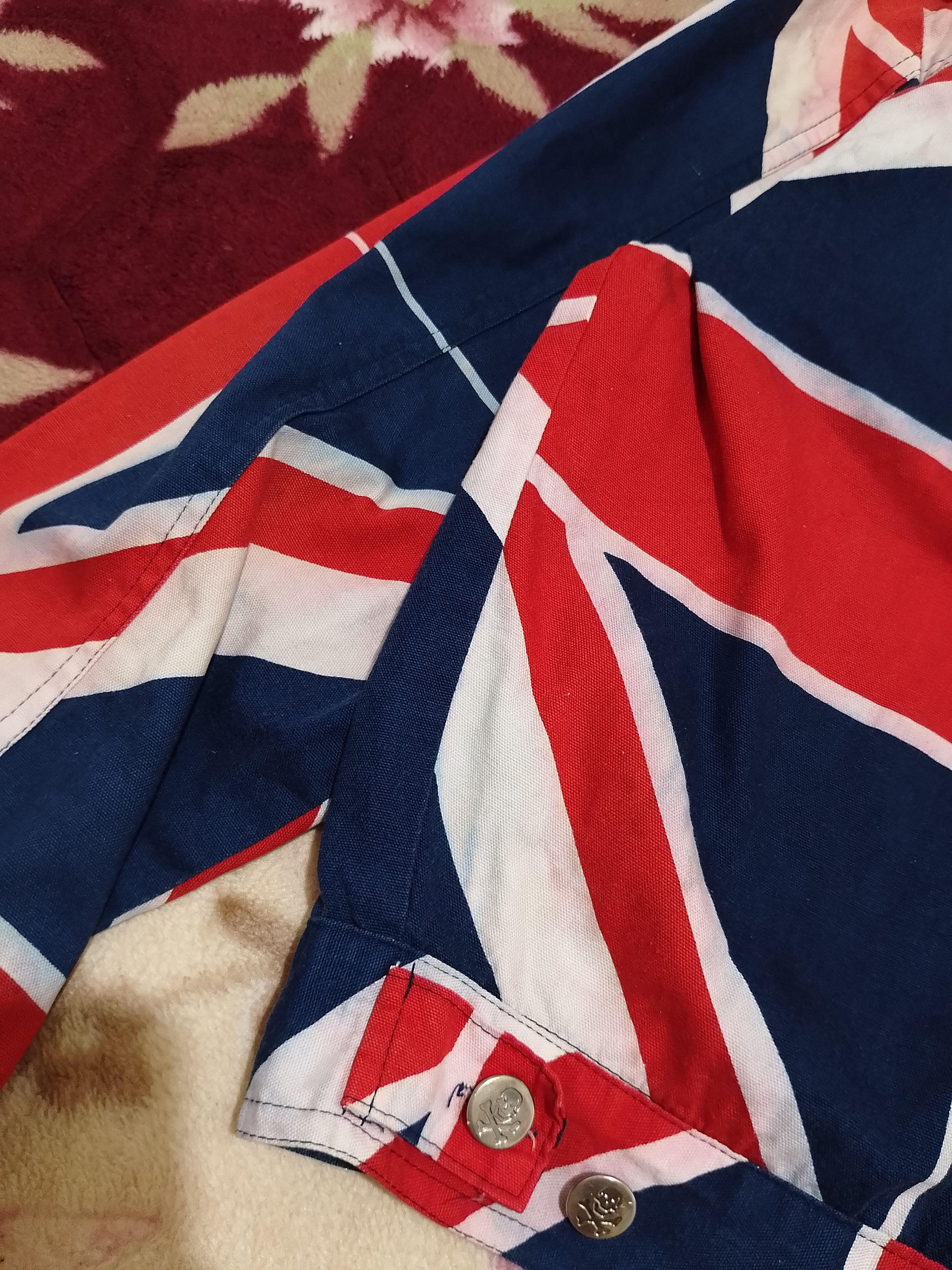 Seditionaries × Vintage Vintage 90s Full Big Flag England trucker jacket Size US S / EU 44-46 / 1 - 10 Thumbnail