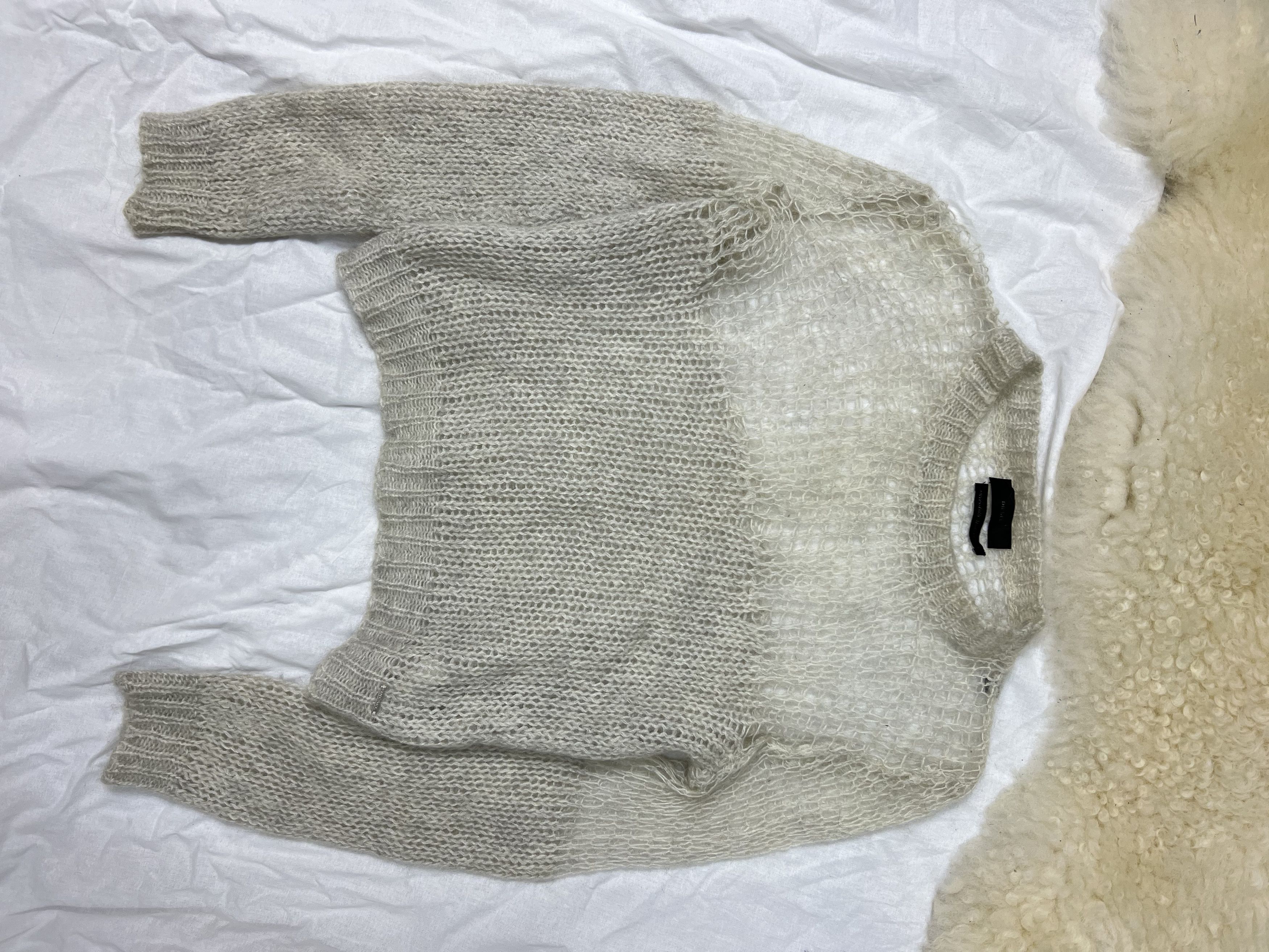 image of Diesel Web Mohair Avant-Garde Knit Sweater in White, Men's (Size Small)