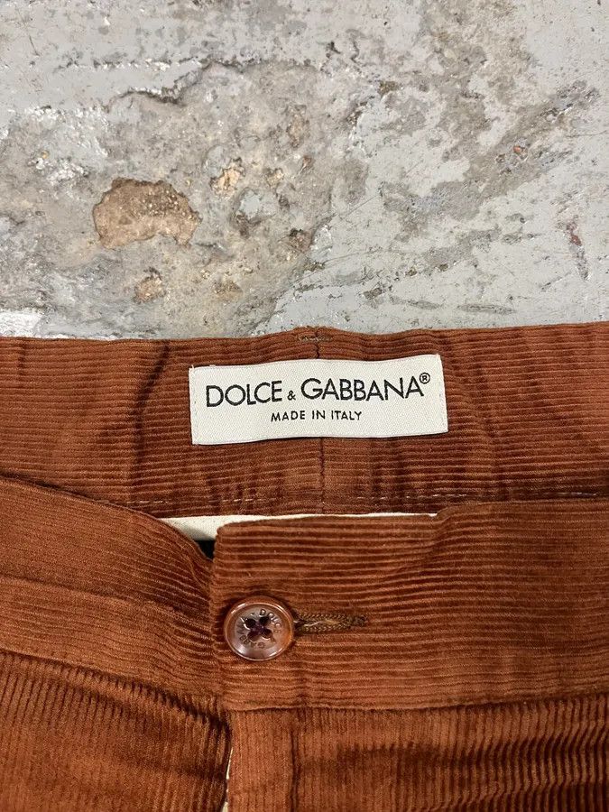 Designer × Dolce & Gabbana × Vintage 1990s Dolce & Gabbana Camel Velvet Pants Size US 34 / EU 50 - 5 Thumbnail